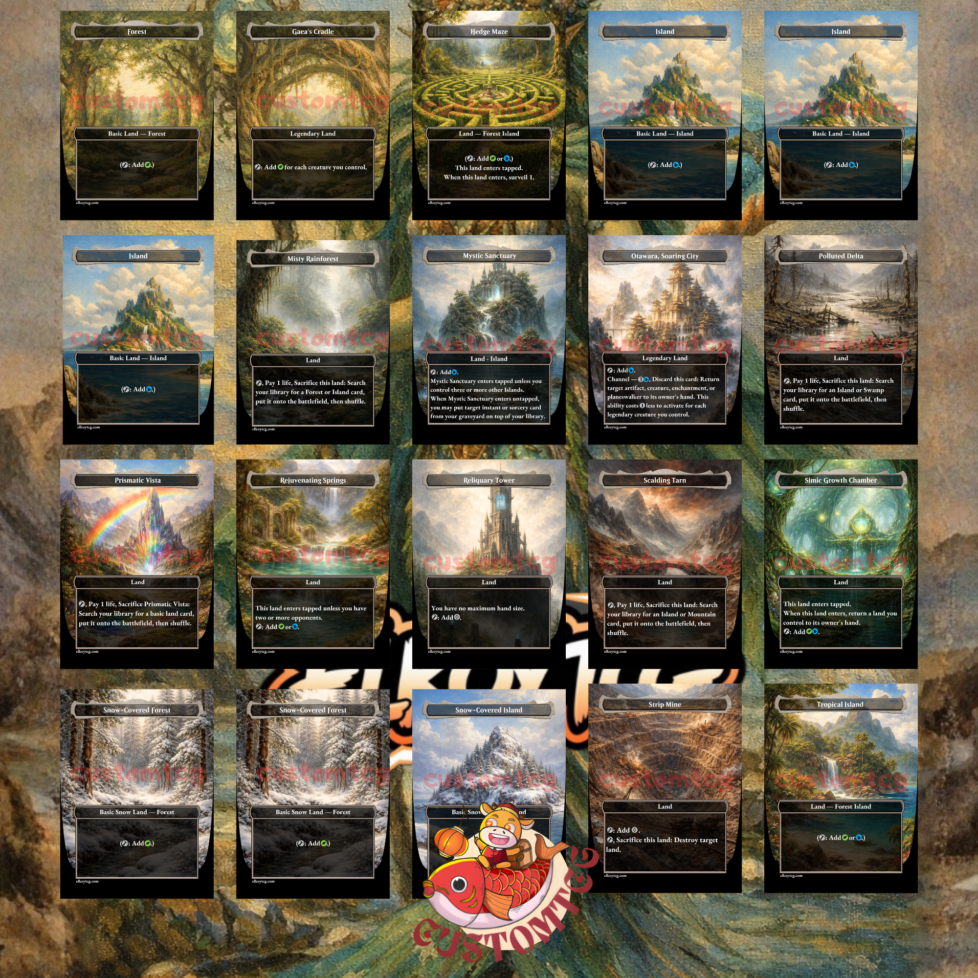 Tatyova, Benthic Druid Custom Commander Deck — Lands and Card Draw | Simic | Fantasy Art Proxy Deck
