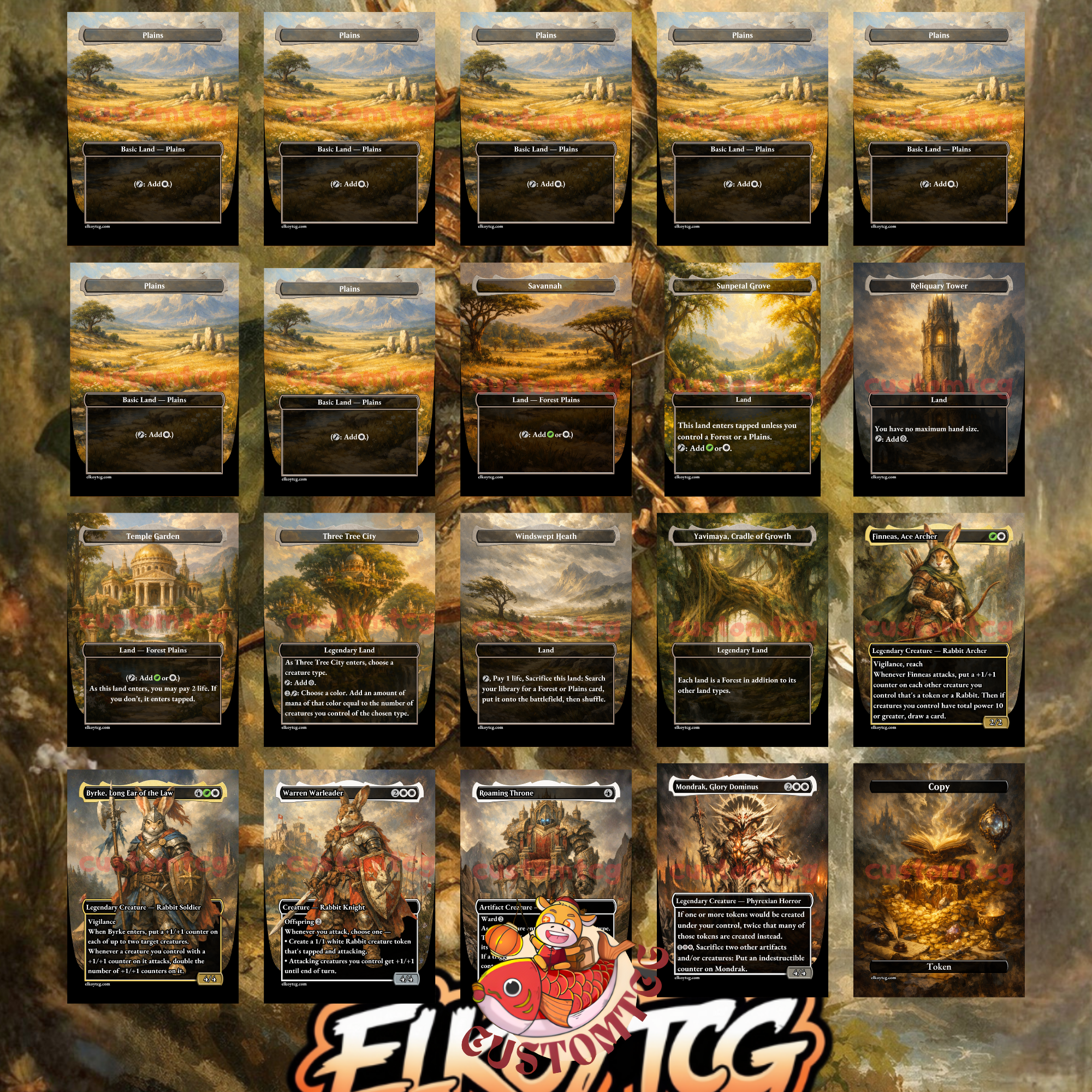 Finneas Ace Archer Commander Deck | 100 Custom Cards + Tokens | Enchanted Forest Art | Selesnya Rabbit Tribal