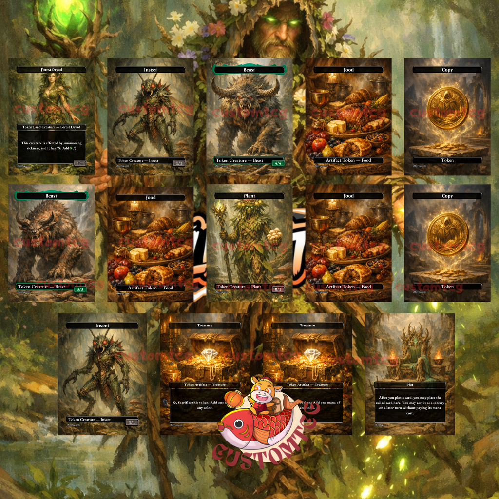 Bristly Bill Spine Sower Commander Deck | 100 Custom Cards + Tokens | Fantasy Forest Art | +1/+1 Counter Landfall Green Deck