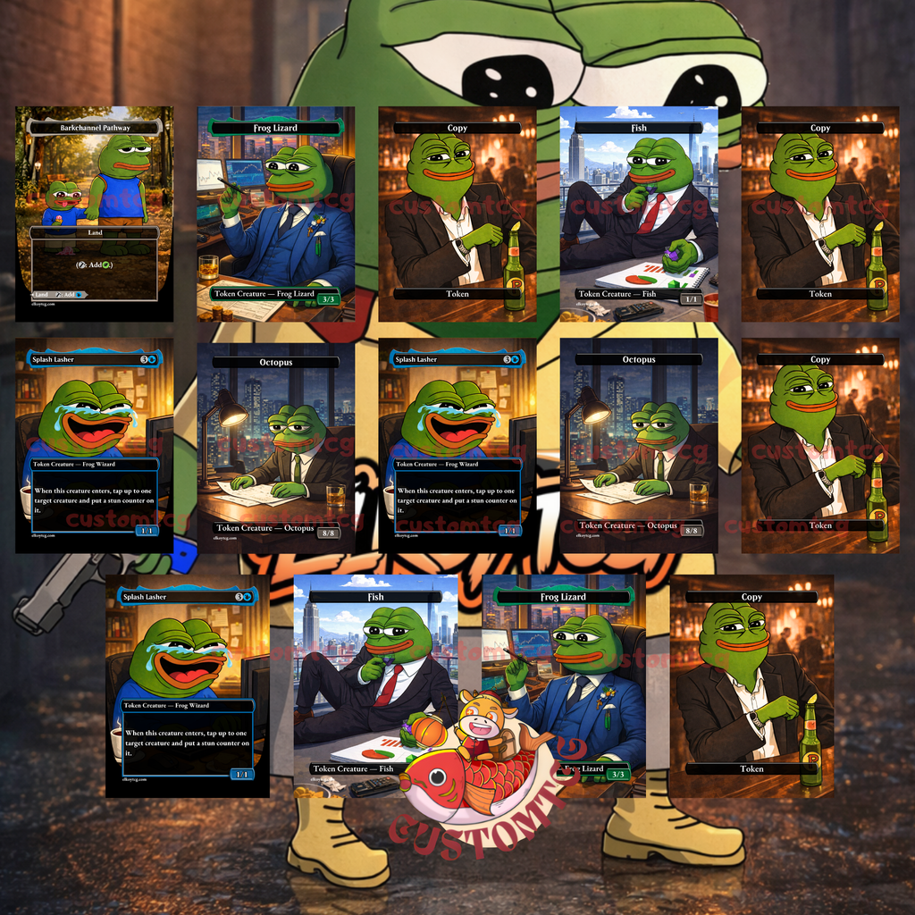 Pepe Custom Commander Deck — Frog Tribal and Meme Culture | Classic Edition | Fantasy Art Proxy Deck