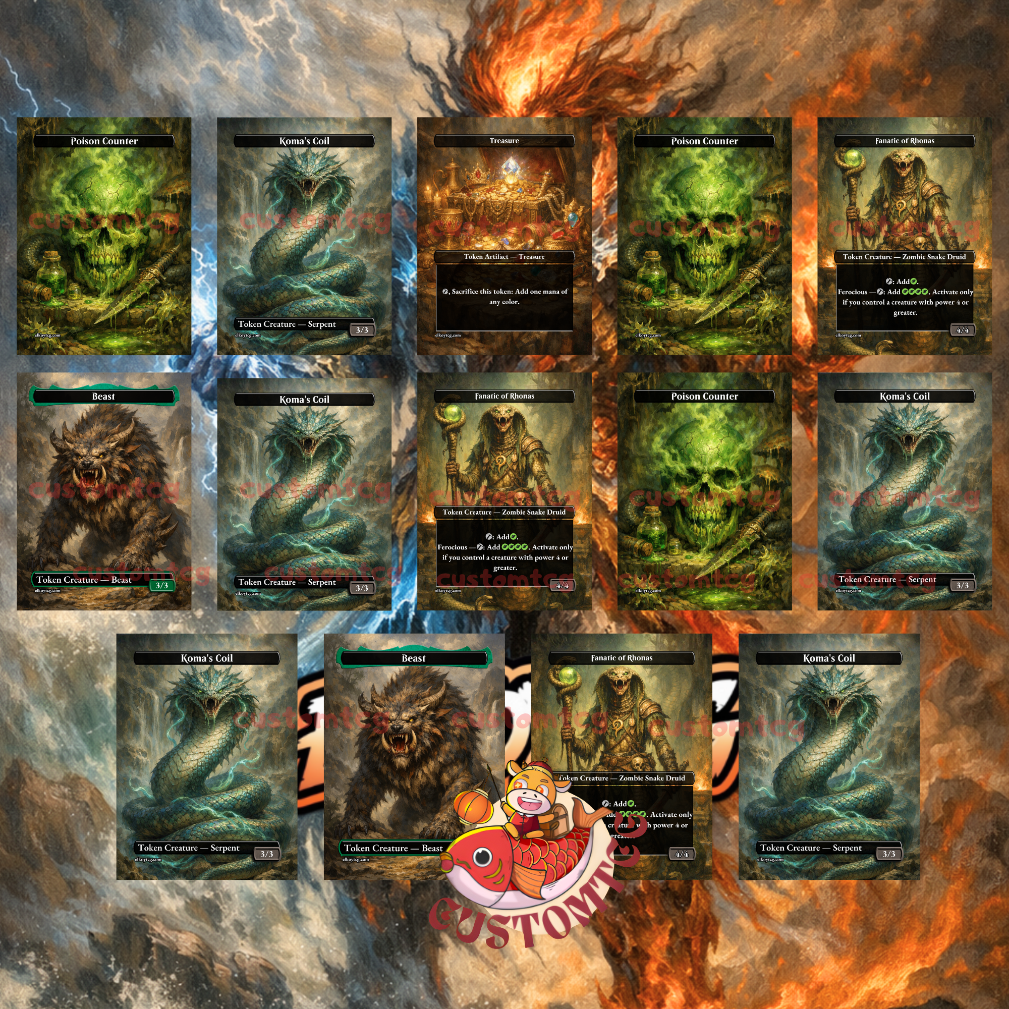 Maelstrom Wanderer Commander Deck | 100 Custom Cards + Tokens | Epic Fantasy Art | Temur Cascade Combo