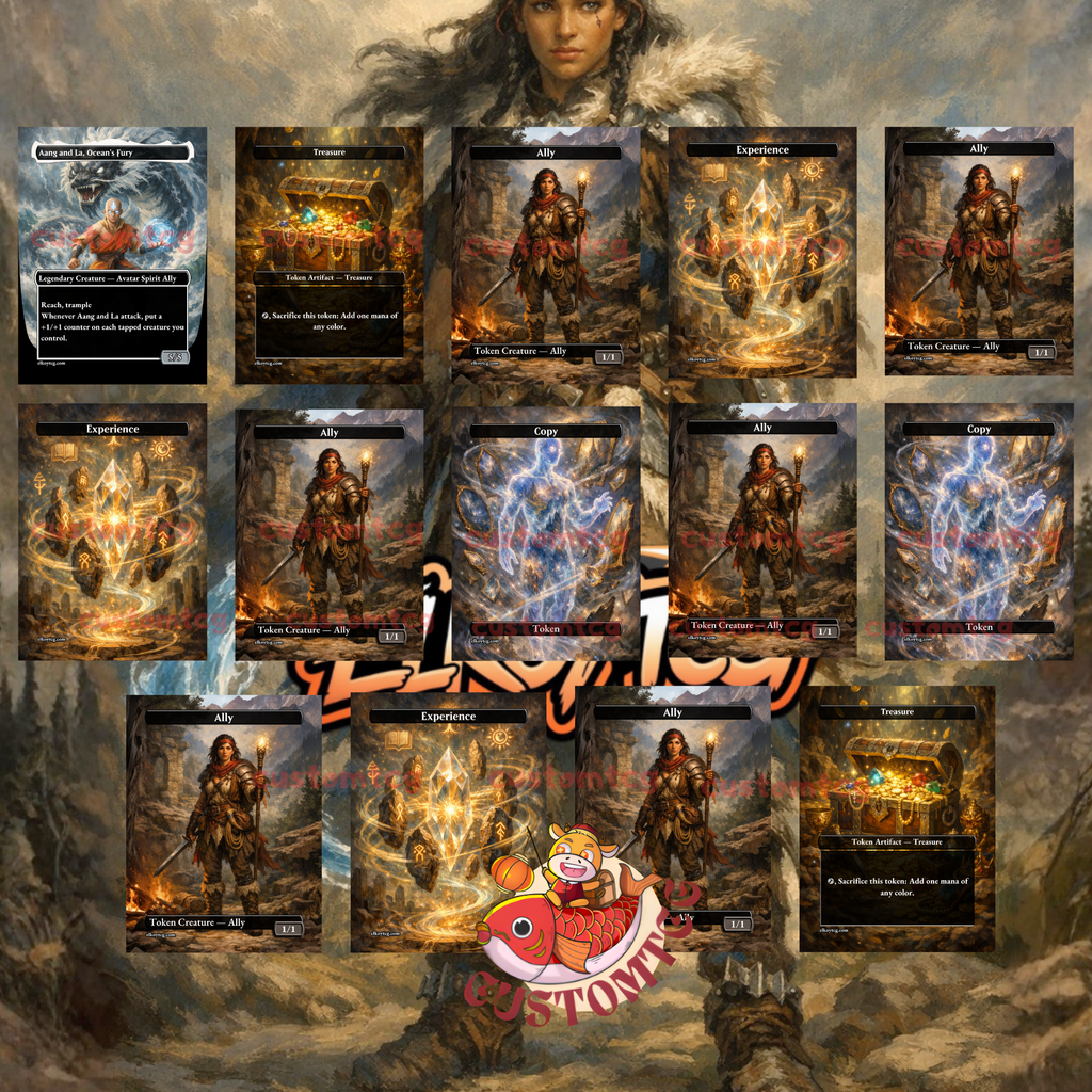 Katara the Fearless Custom Commander Deck – 100 Cards + Tokens | Avatar Allies Tribal | Fantasy Art | Unique Card Designs