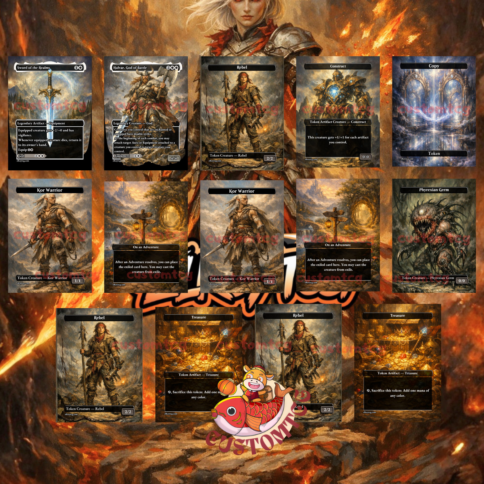 Nahiri Forged in Fury Custom Commander Deck – 100 Cards + Tokens | Equipment Voltron | Fantasy Art | Unique Card Designs