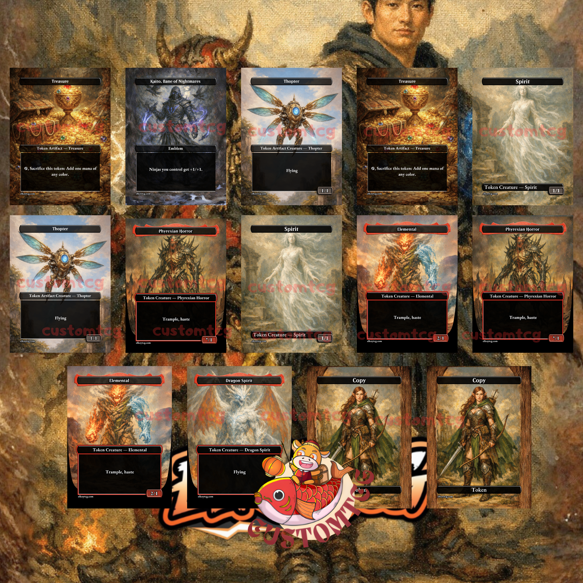 Goro-Goro and Satoru Custom Commander Deck — Ninjas and Dragons | Izzet | Fantasy Art Proxy Deck