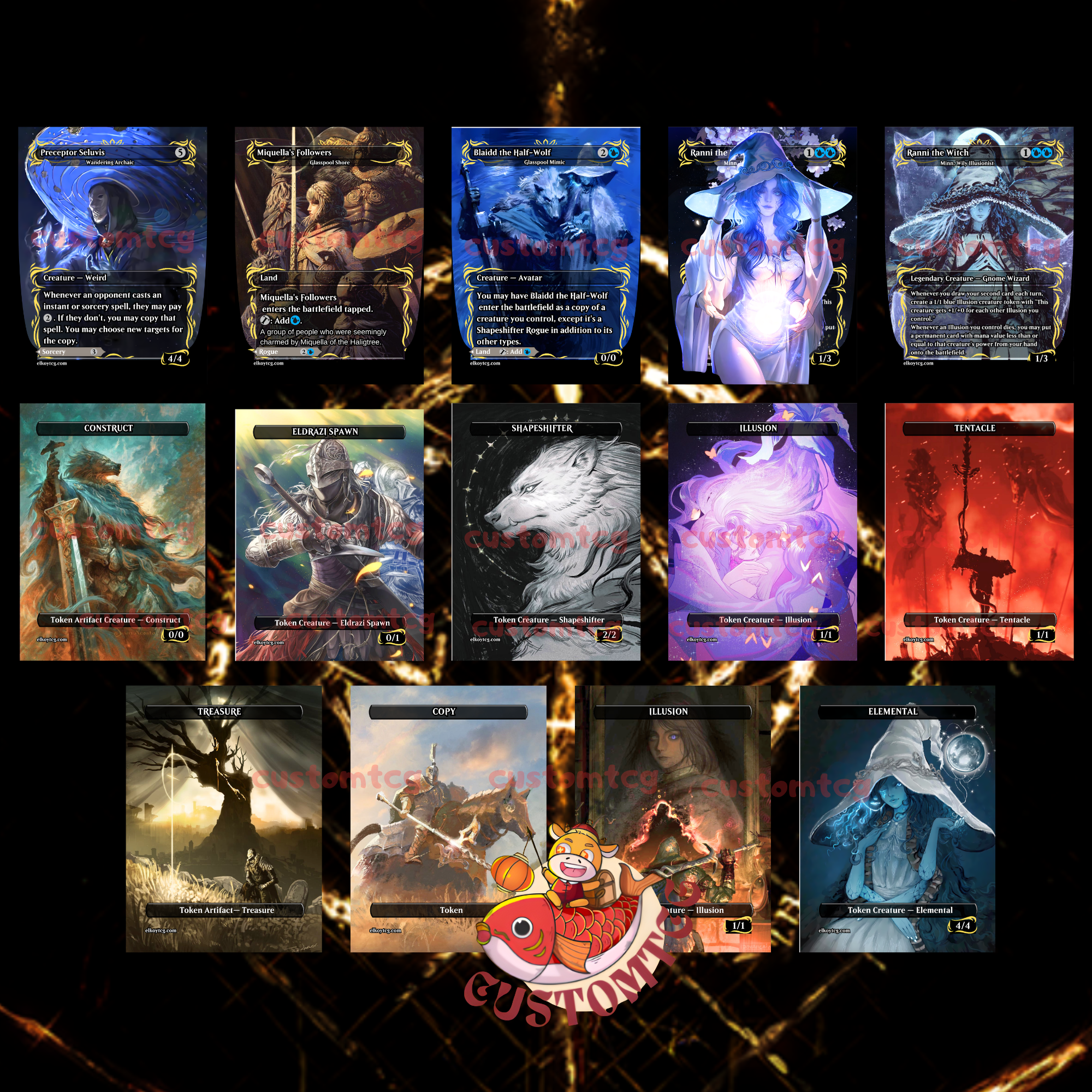 Ranni Custom Commander Deck — Remastered Edition | Moonlit Magic | Fantasy Art Proxy Deck