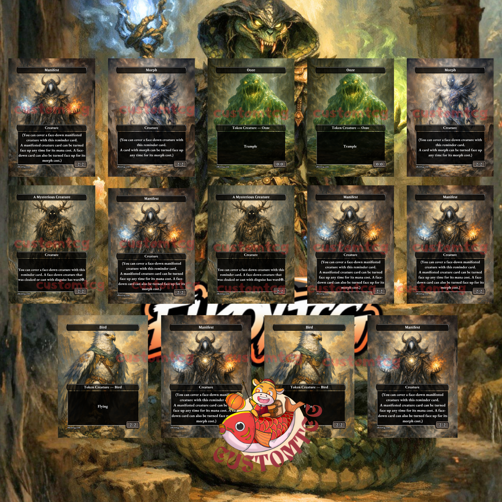 Kadena Slinking Sorcerer Commander Deck | 100 Custom Cards + Tokens | Dark Fantasy Art | Sultai Morph Combo