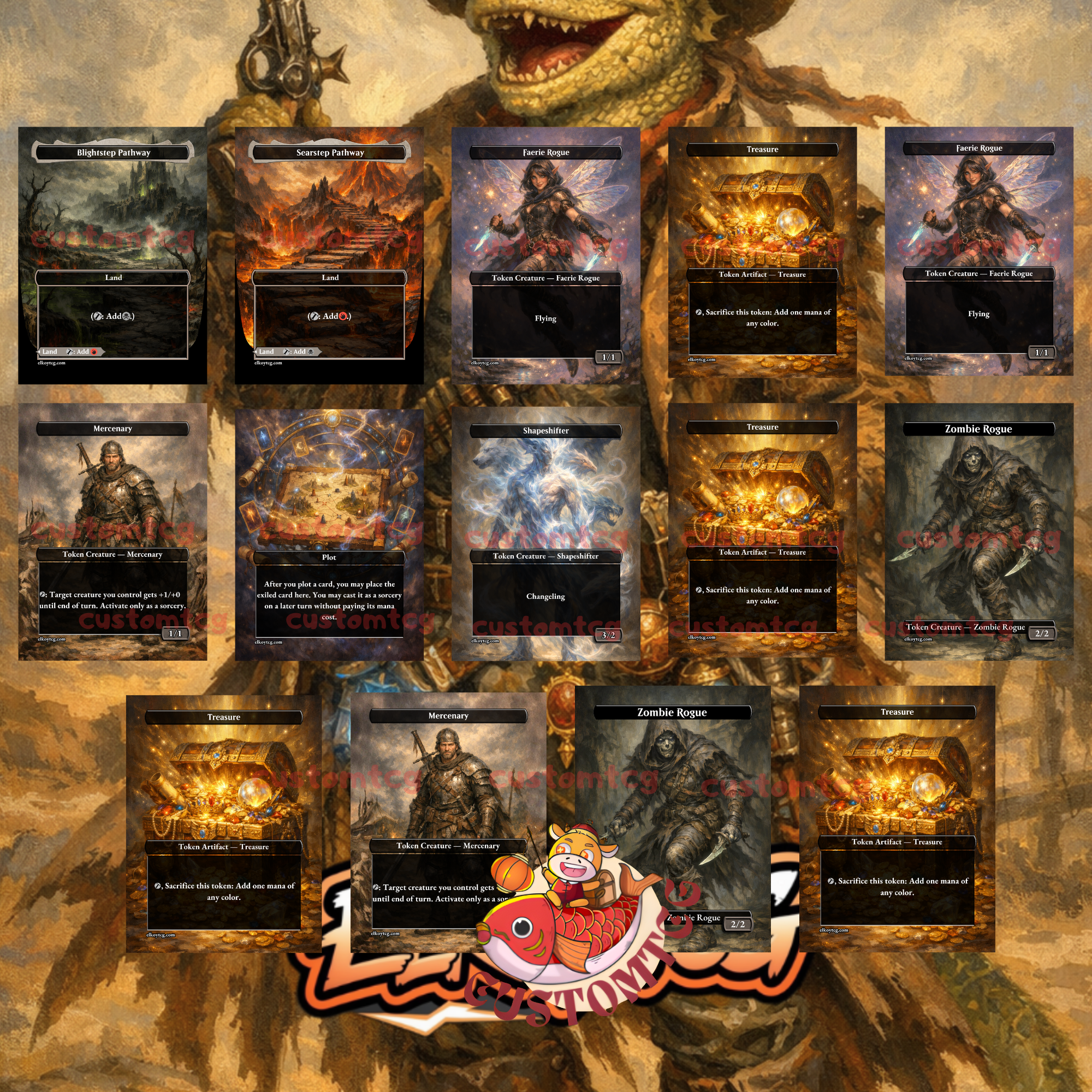 Laughing Jasper Flint Commander Deck | 100 Custom Cards + Tokens | Dark Fantasy Art | Outlaw Exile Rakdos Black Red Deck