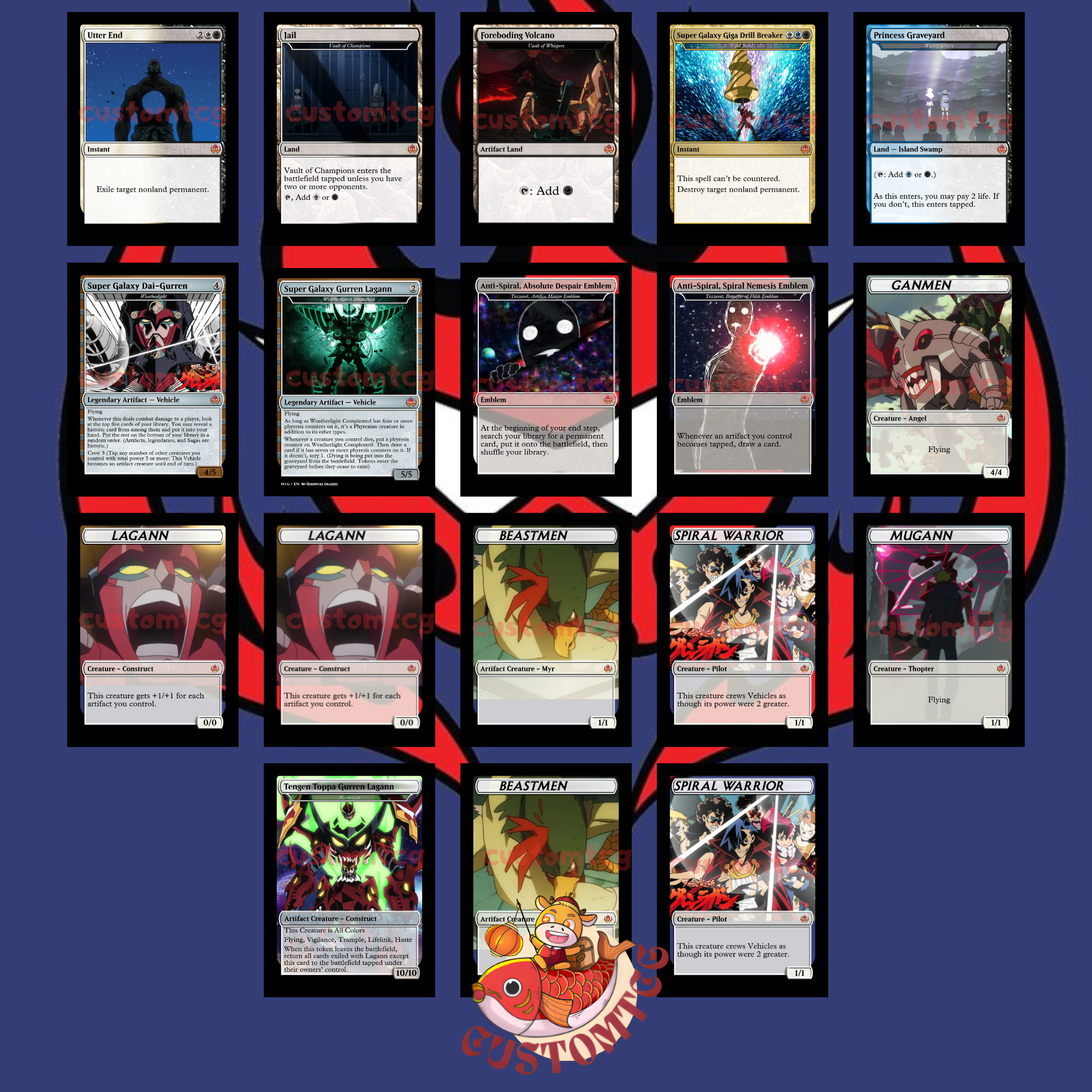Gurren Lagann Custom Commander Deck — Simon | Dai-Gurren Brigade | Anime Proxy Deck