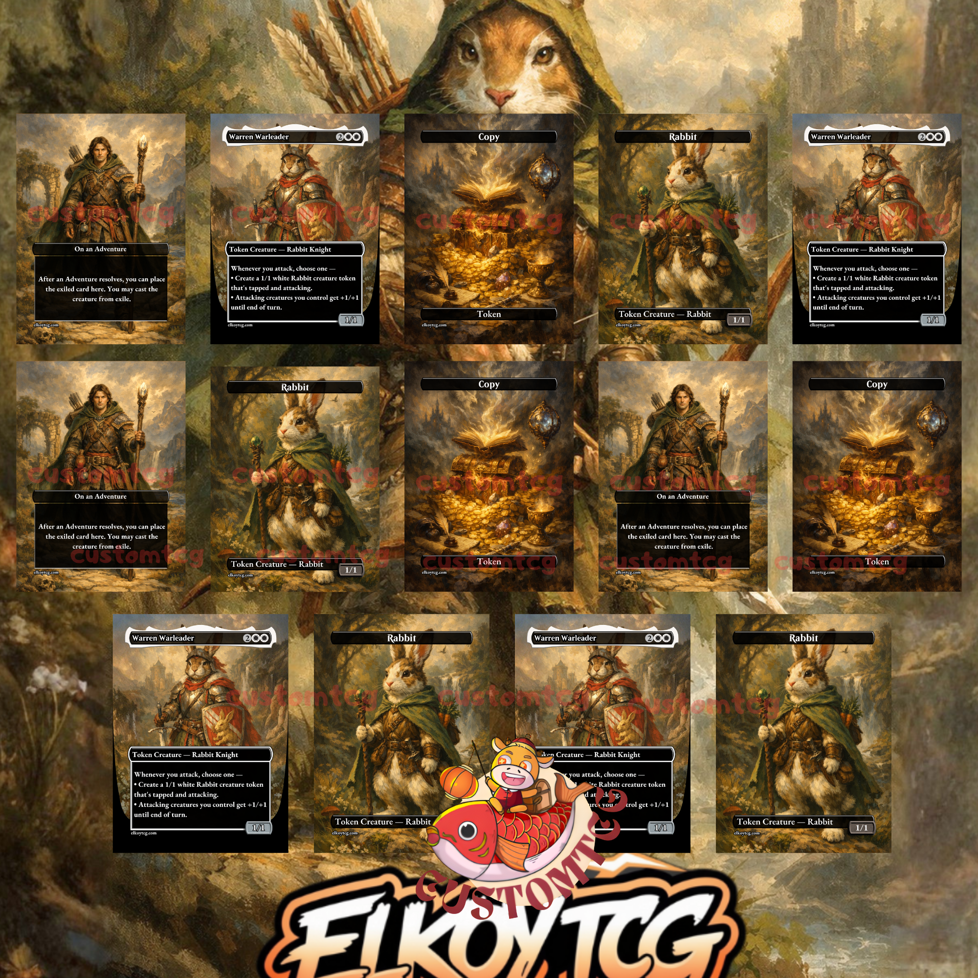 Finneas Ace Archer Commander Deck | 100 Custom Cards + Tokens | Enchanted Forest Art | Selesnya Rabbit Tribal