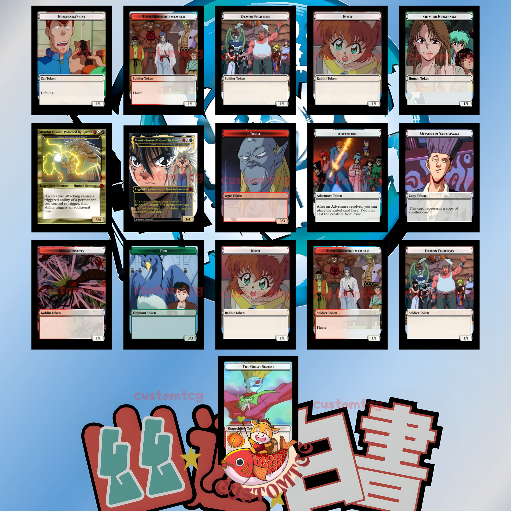 Yu Yu Hakusho Custom Commander Deck — Yusuke Urameshi | Spirit Detective | Anime Proxy Deck