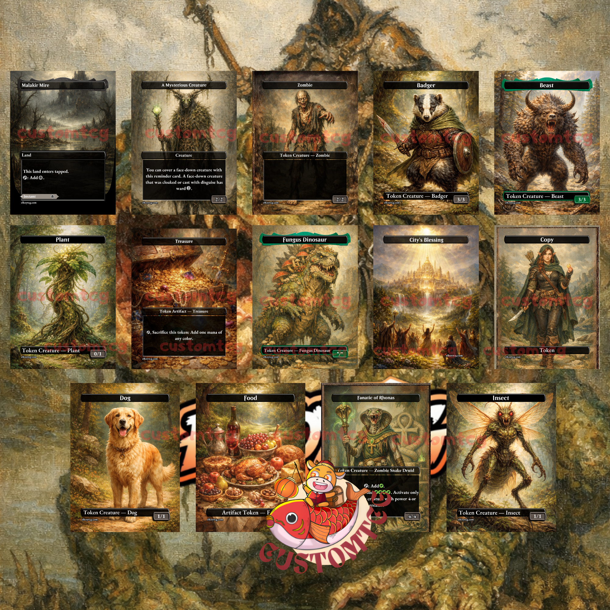 The Gitrog, Ravenous Ride Custom Commander Deck — Land Synergy and Massive Creatures | Golgari | Fantasy Art Proxy Deck