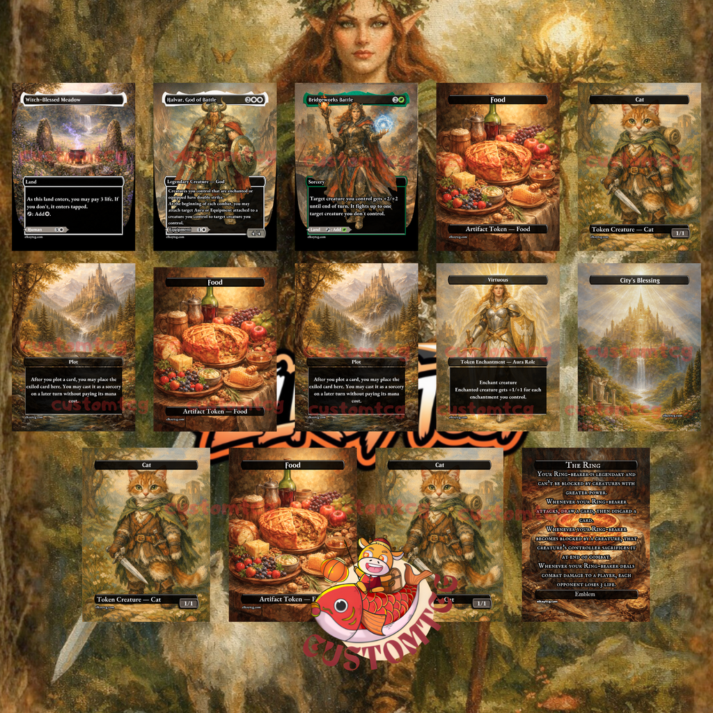 Ellivere of the Wild Court Custom Commander Deck — Enchantments and Role Tokens | Selesnya | Fantasy Art Proxy Deck