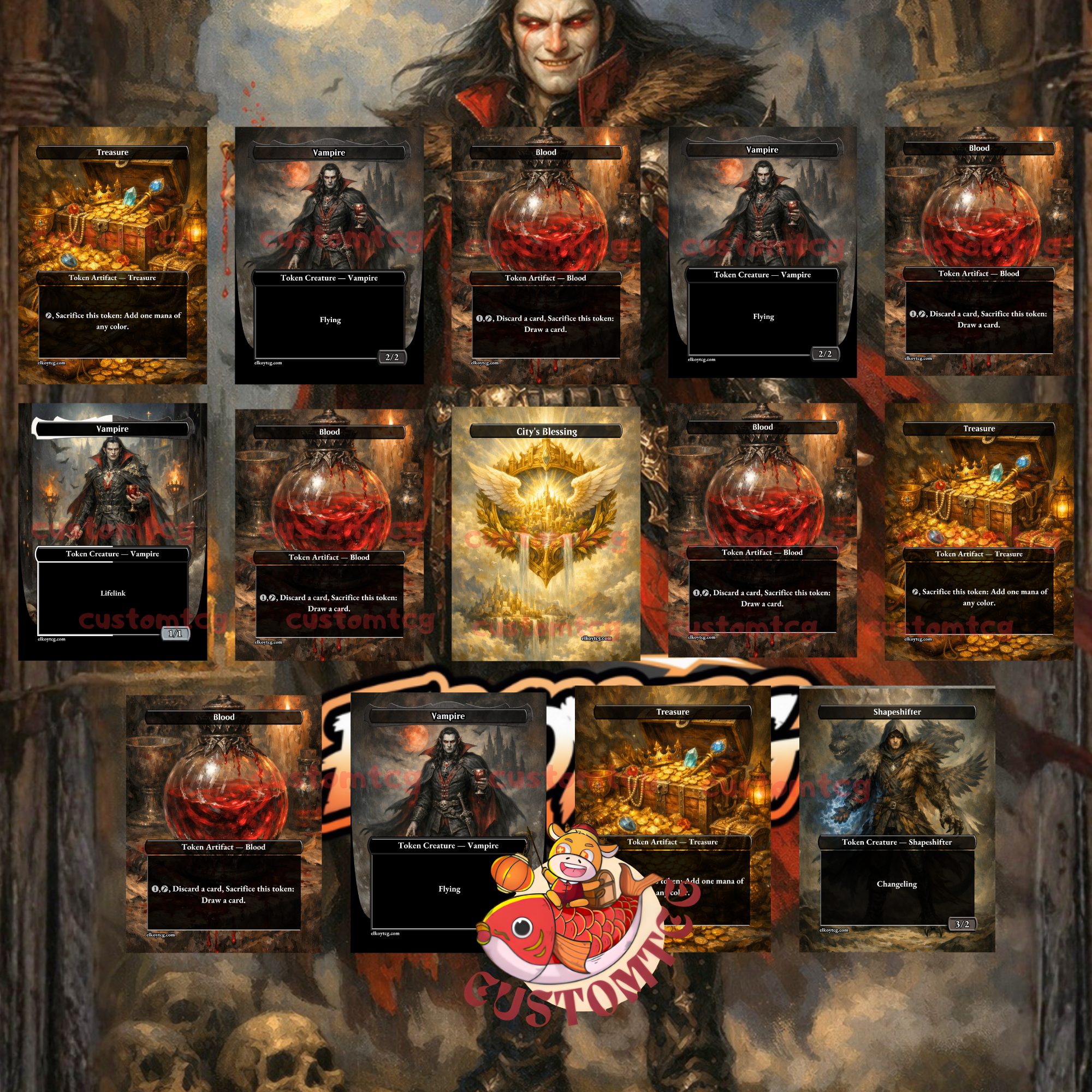 Strefan Maurer Progenitor Commander Deck | 100 Custom Cards + Tokens | Dark Fantasy Art | Vampire Tribal Rakdos Black Red Deck