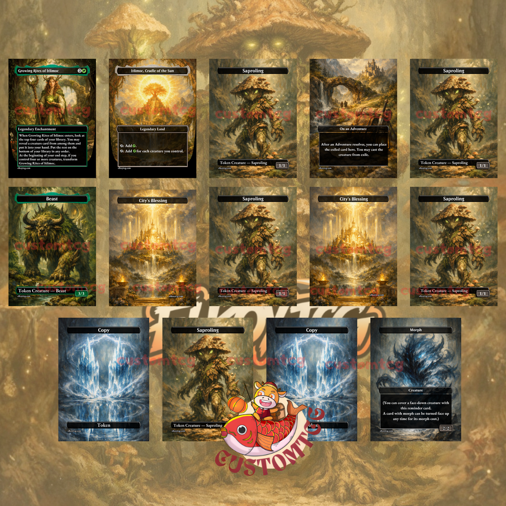 Shroofus Sproutsire Commander Deck – 100 Custom Cards + Tokens | Saproling Tribal | Token Swarm | Fantasy Art | Free Shipping