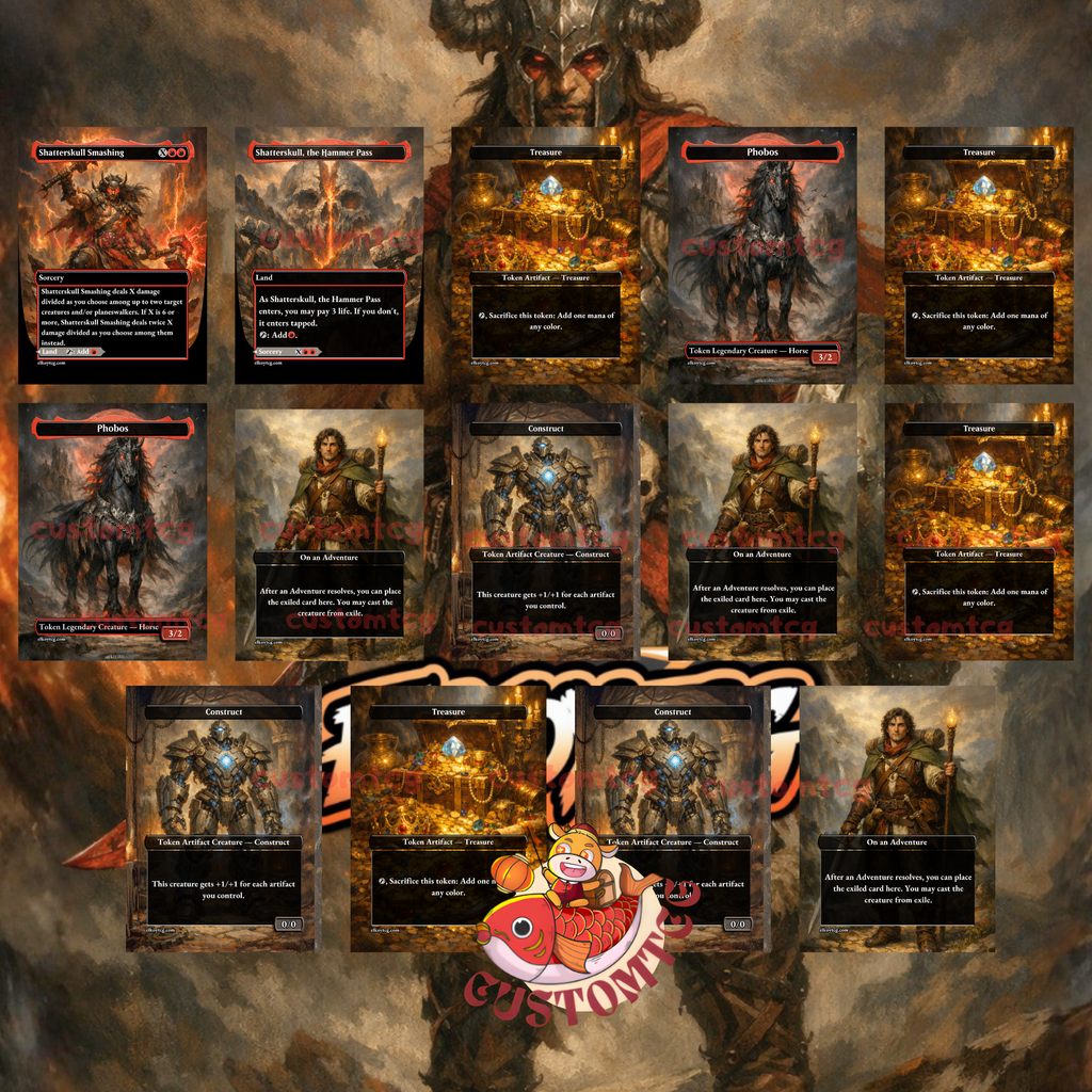 Alexios Deimos of Kosmos Commander Deck | 100 Custom Cards + Tokens | Fantasy Art | Red Voltron Equipment