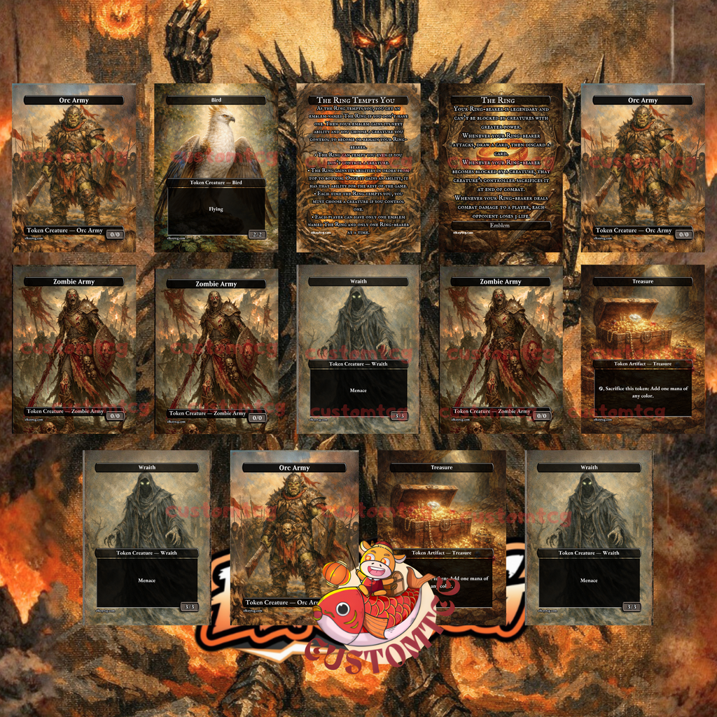 Sauron, the Dark Lord Custom Commander Deck — Amass Orcs and Ring Temptation | Grixis | Fantasy Art Proxy Deck