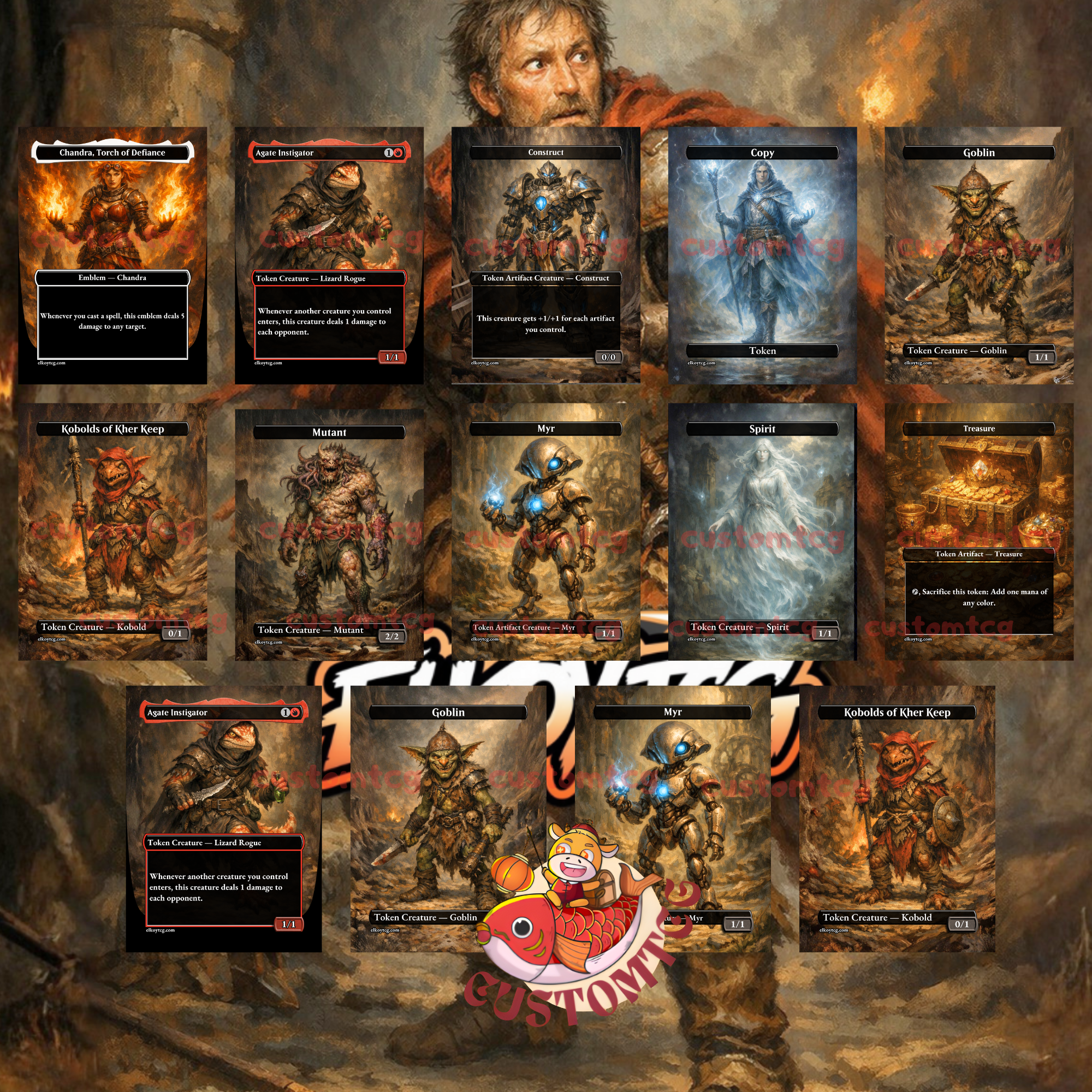 Norin the Wary Custom Commander Deck – 100 Cards + Tokens | Mono Red Chaos | Dark Fantasy Art | Unique Card Designs