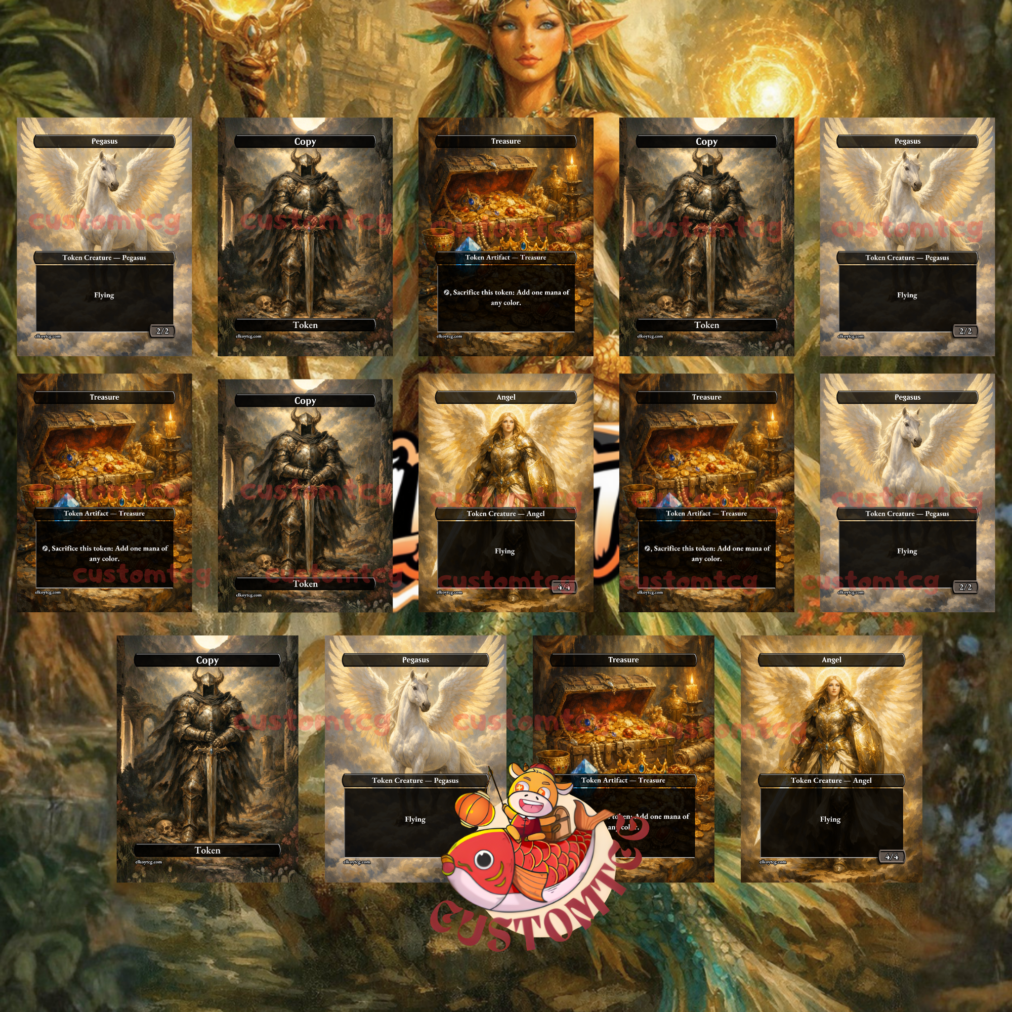 Tuvasa the Sunlit Commander Deck | 100 Custom Cards + Tokens | Fantasy Art | Enchantress Bant White Blue Green Deck