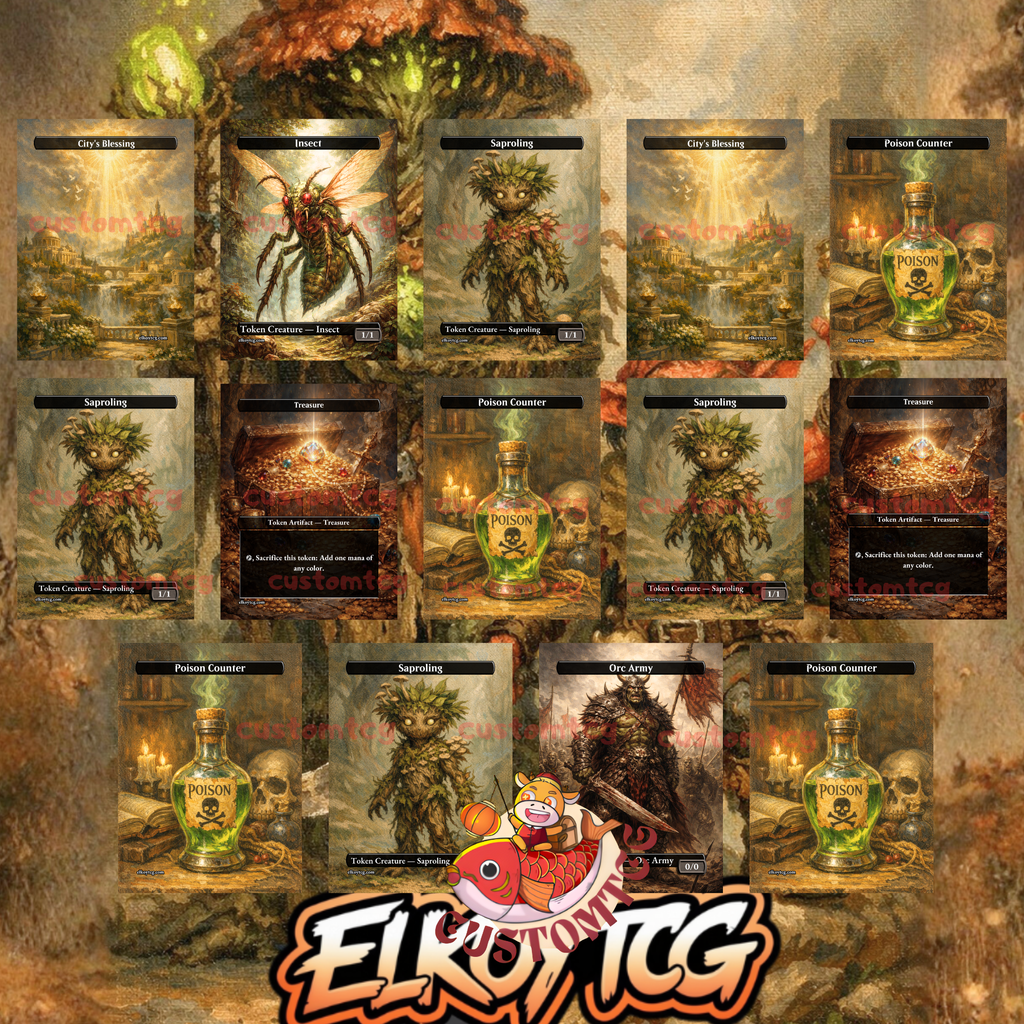 Slimefoot and Squee Custom Commander Deck — Saproling Sacrifice and Reanimation | Jund | Fantasy Art Proxy Deck