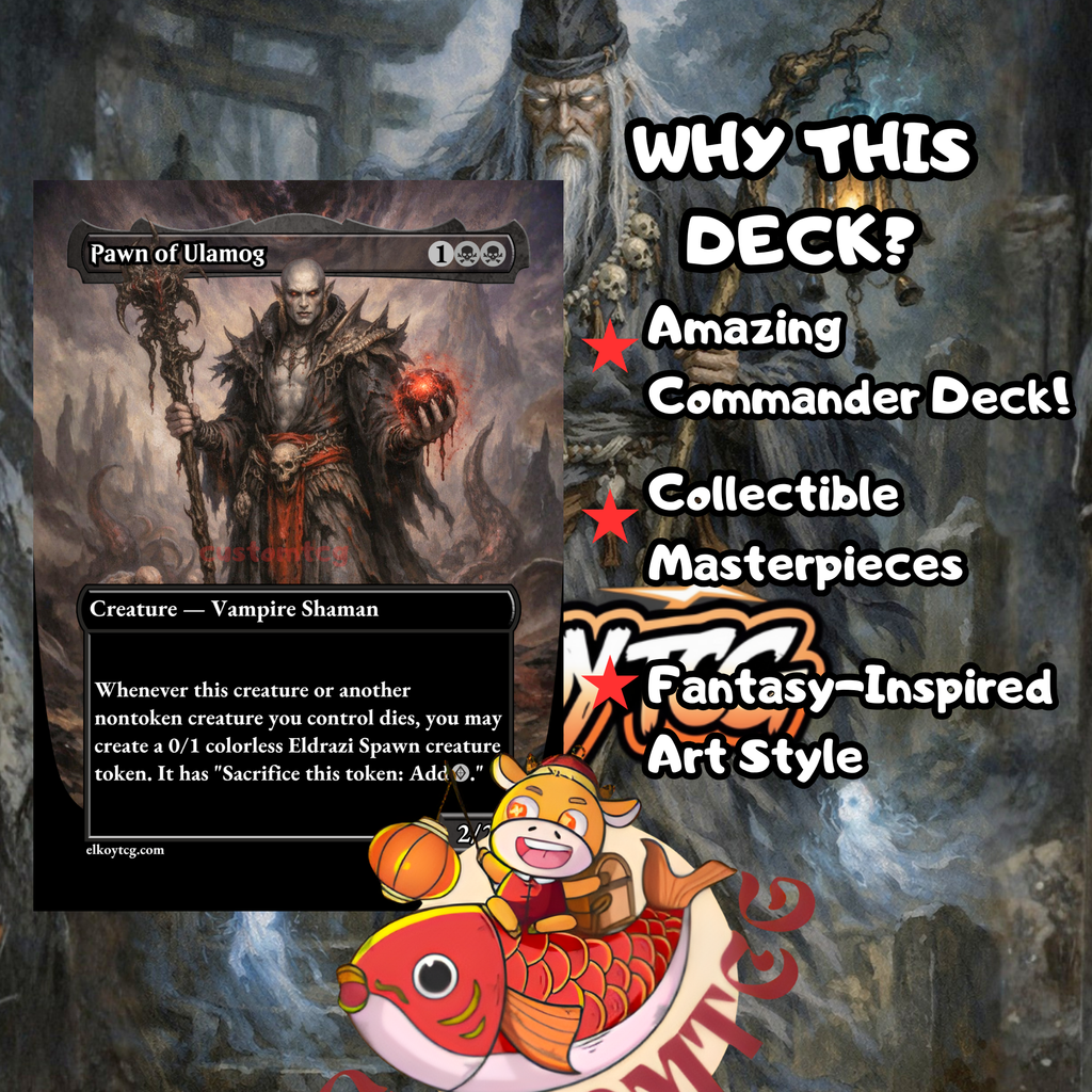 Shirei Shizo's Caretaker Custom Commander Deck – 100 Cards + Tokens | Mono Black Sacrifice | Dark Fantasy Art | Unique Card Designs