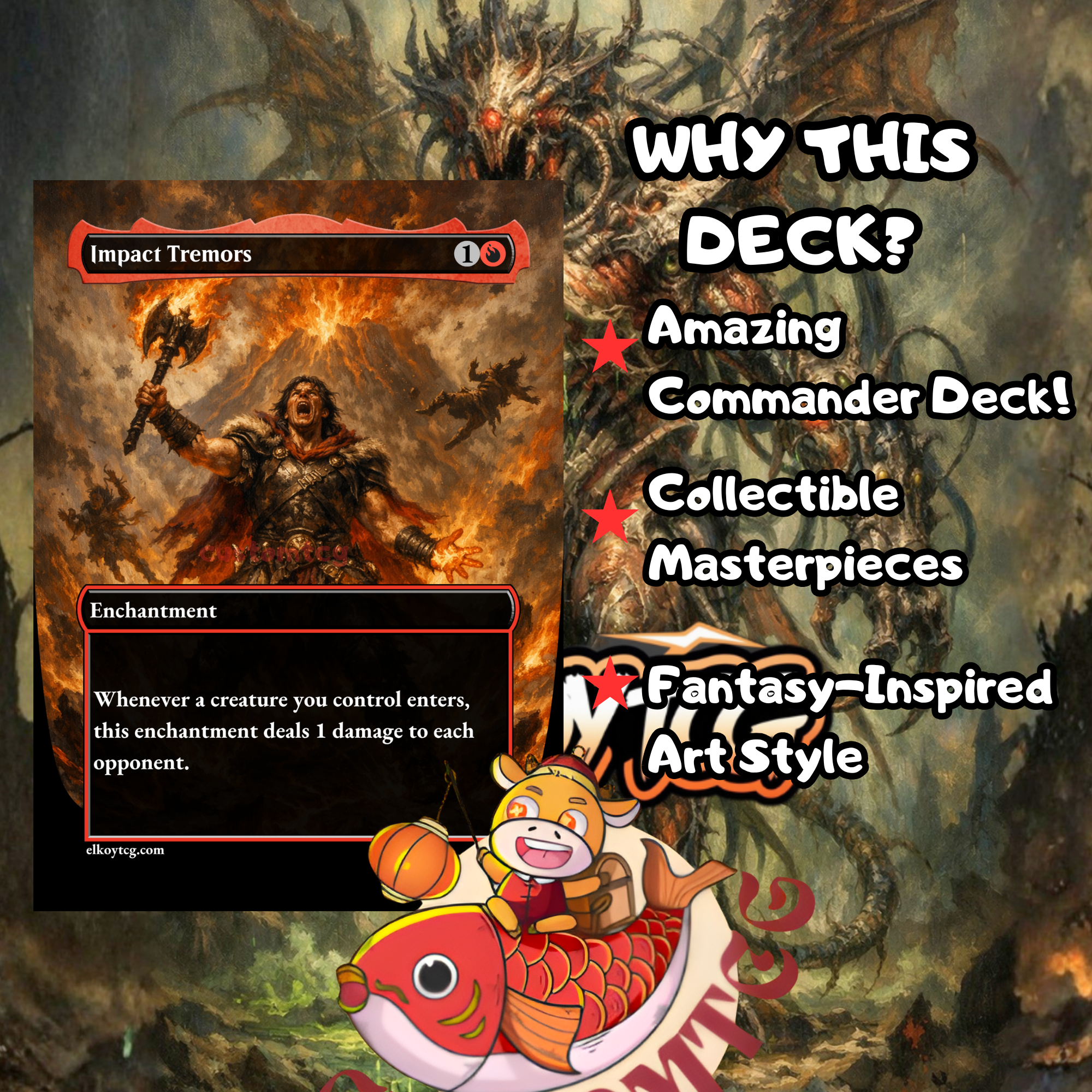 Ovika, Enigma Goliath Commander Deck – 100 Custom Cards + Tokens | Goblin Storm | Spell Slinger | Dark Fantasy Art | Free Shipping