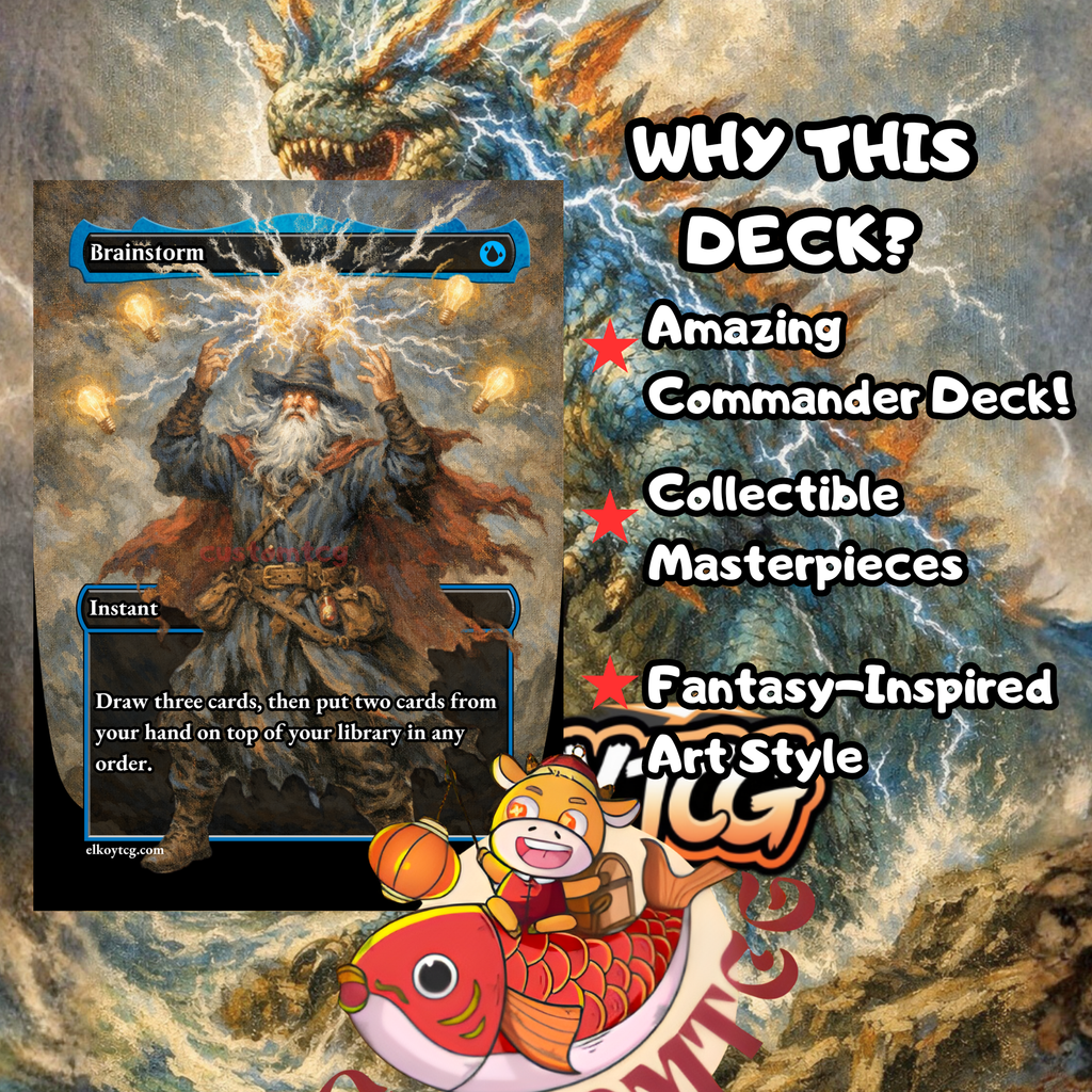 Kalamax, the Stormsire Custom Commander Deck — Instant Copy and Spell Storm | Temur | Fantasy Art Proxy Deck