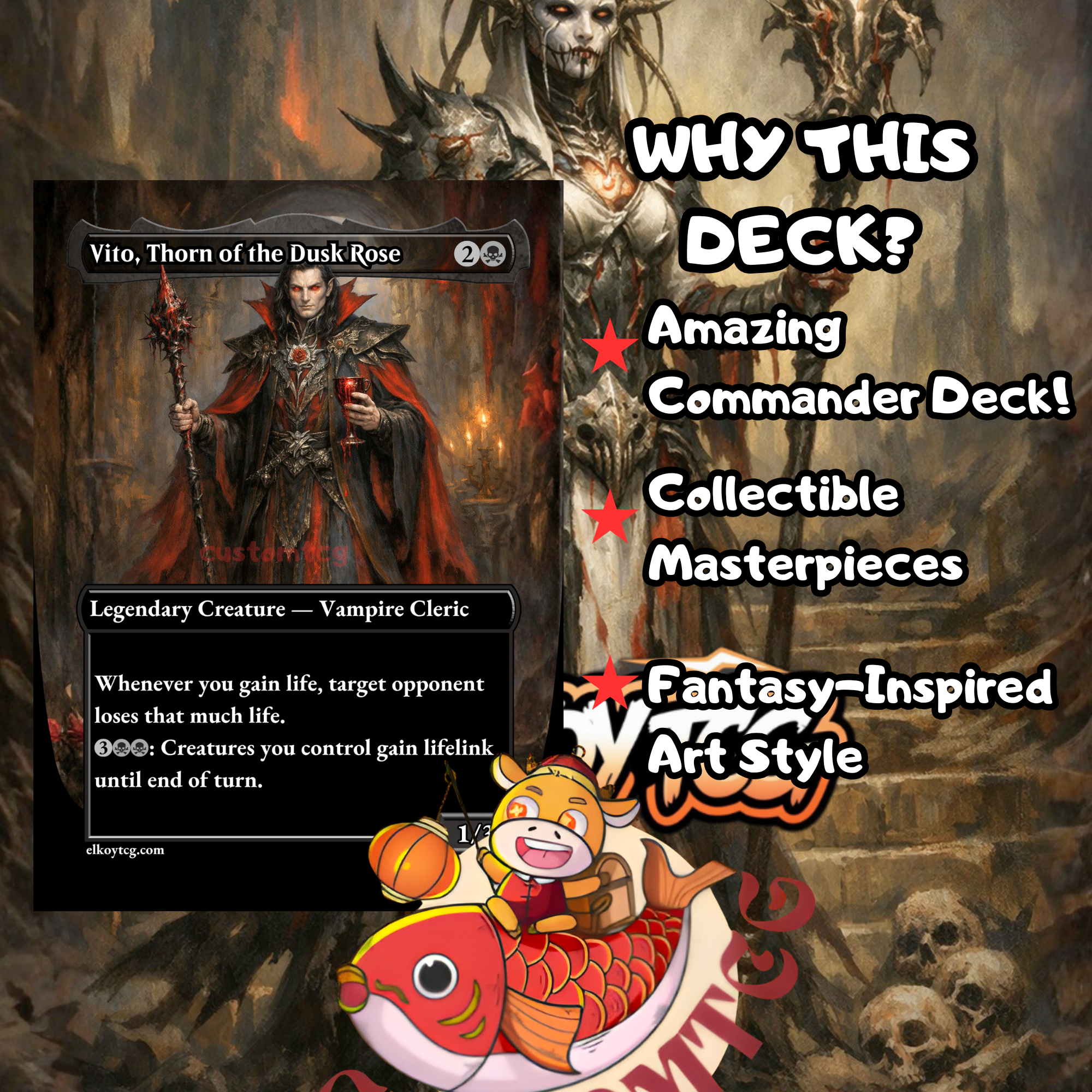 Elas il-Kor Sadistic Pilgrim Custom Commander Deck – 100 Cards + Tokens – Dark Fantasy Trading Card Game