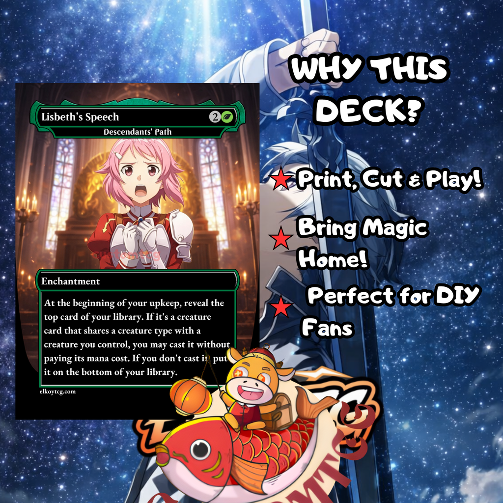 Sword Art Online Custom Commander Deck — Kirito & Asuna | Knights of the Blood | Anime Proxy Deck