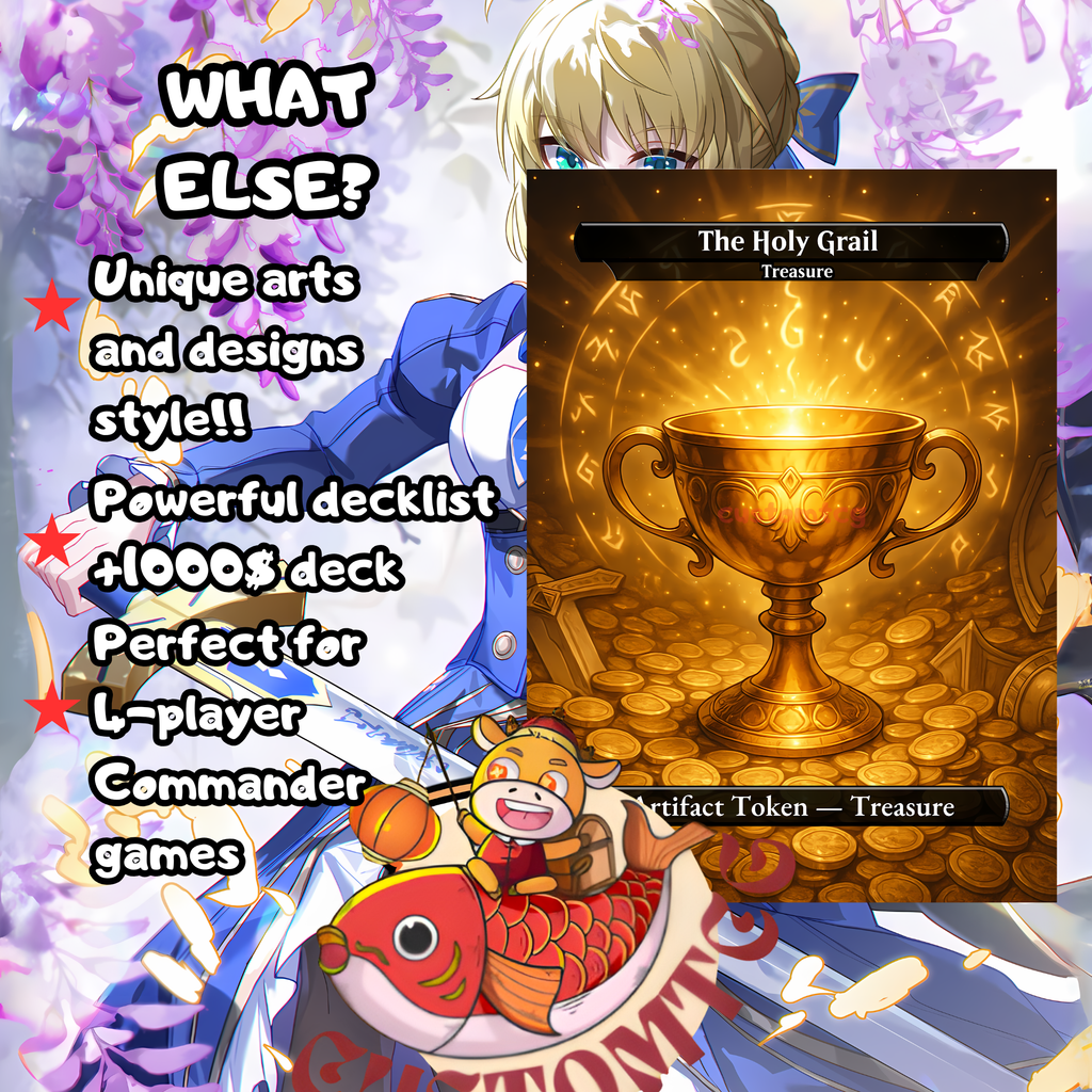 Fate Custom Commander Deck — Artoria Pendragon | Round Table Knights | Anime Proxy Deck