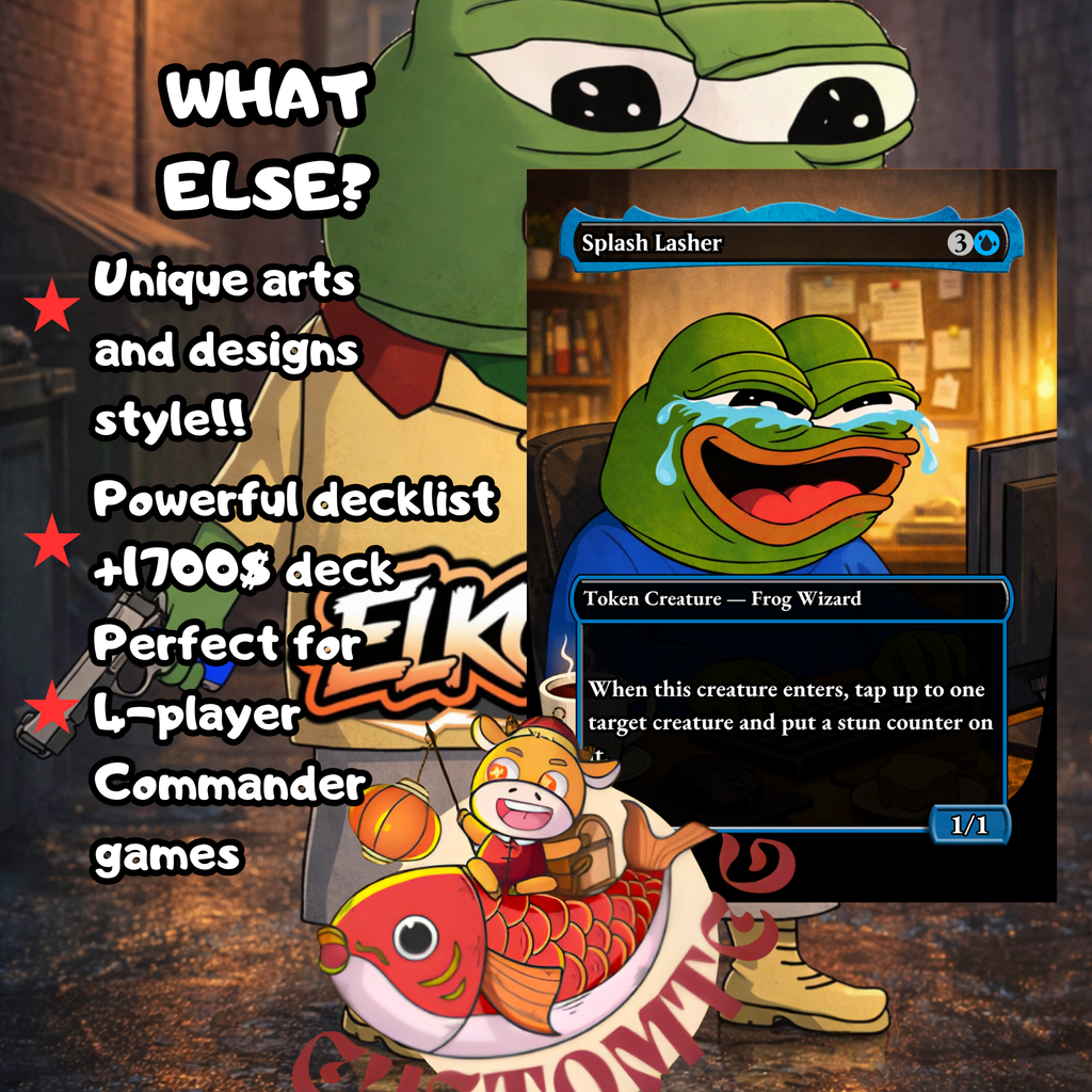 Pepe Custom Commander Deck — Frog Tribal and Meme Culture | Classic Edition | Fantasy Art Proxy Deck