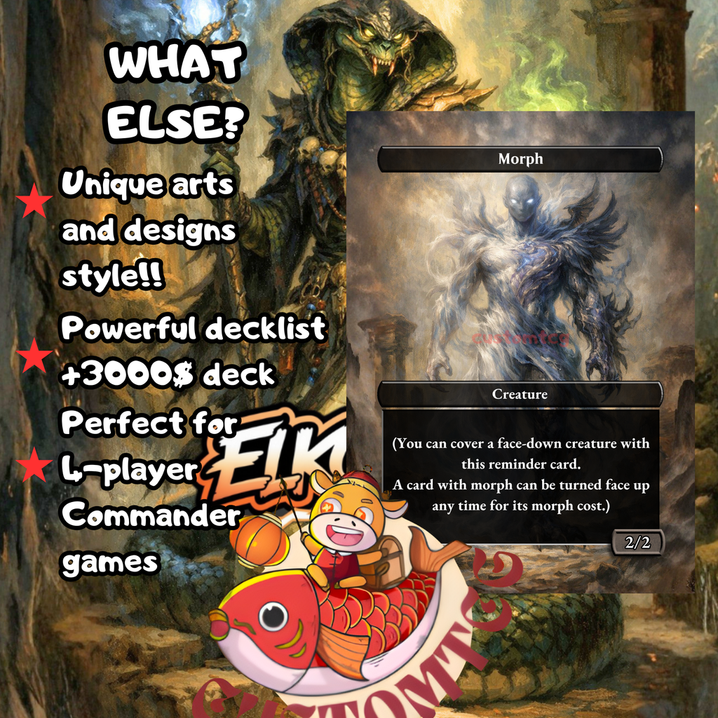 Kadena Slinking Sorcerer Commander Deck | 100 Custom Cards + Tokens | Dark Fantasy Art | Sultai Morph Combo