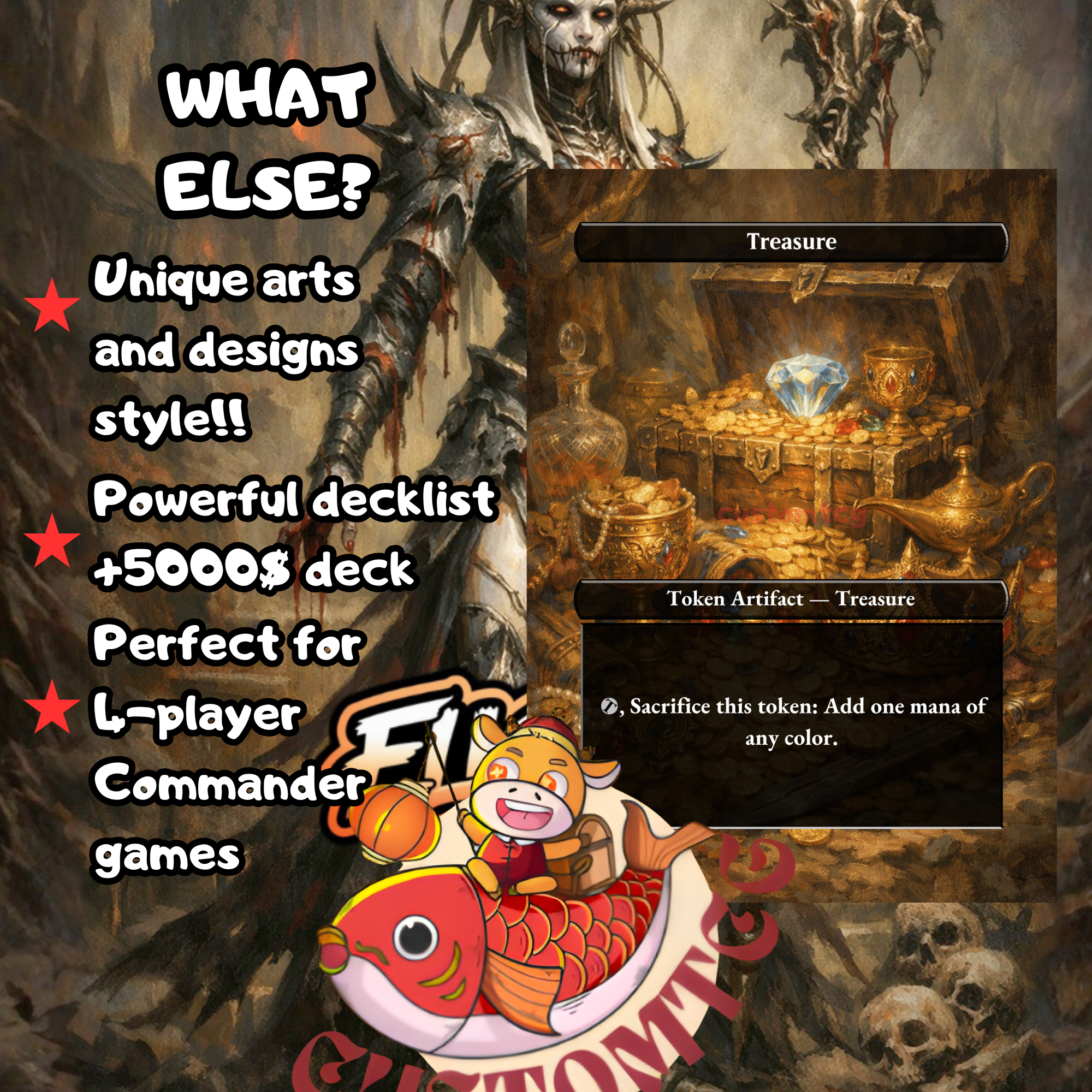 Elas il-Kor Sadistic Pilgrim Custom Commander Deck – 100 Cards + Tokens – Dark Fantasy Trading Card Game