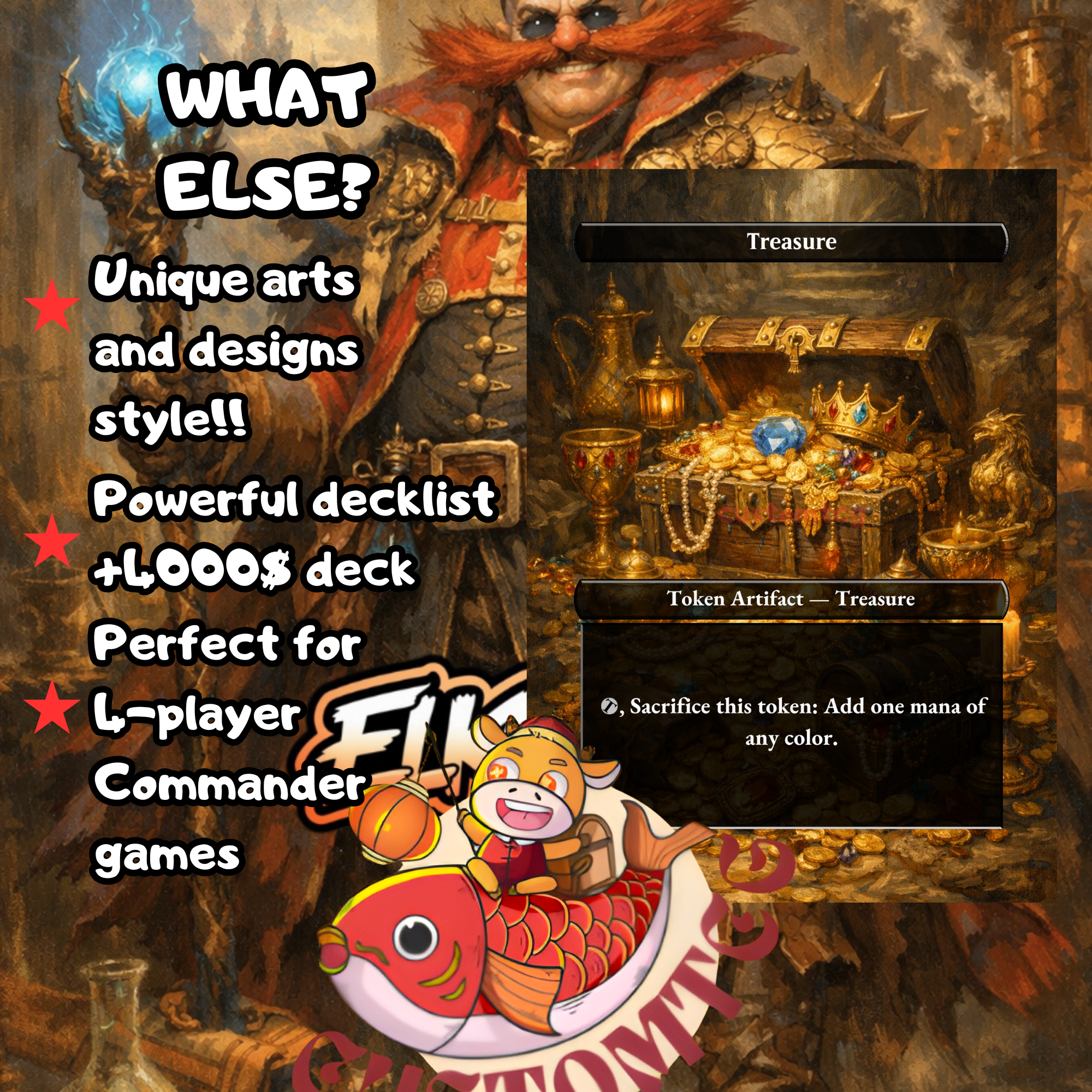 Dr. Eggman Custom Commander Deck – 100 Cards + Tokens | Artifact Villains | Fantasy Art | Unique Card Designs