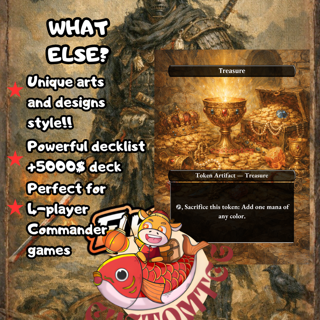 Jin Sakai, Ghost of Tsushima Custom Commander Deck — Samurai Rogue | Stealth | Fantasy Art Proxy Deck