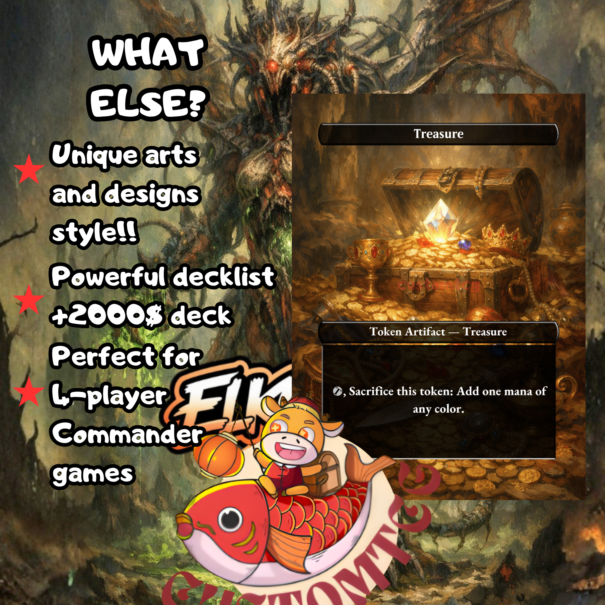 Ovika, Enigma Goliath Commander Deck – 100 Custom Cards + Tokens | Goblin Storm | Spell Slinger | Dark Fantasy Art | Free Shipping