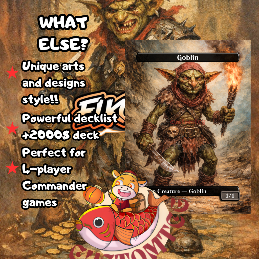Krenko, Mob Boss V2 Custom Commander Deck — Goblin Tribal | Mono Red | Fantasy Art Proxy Deck