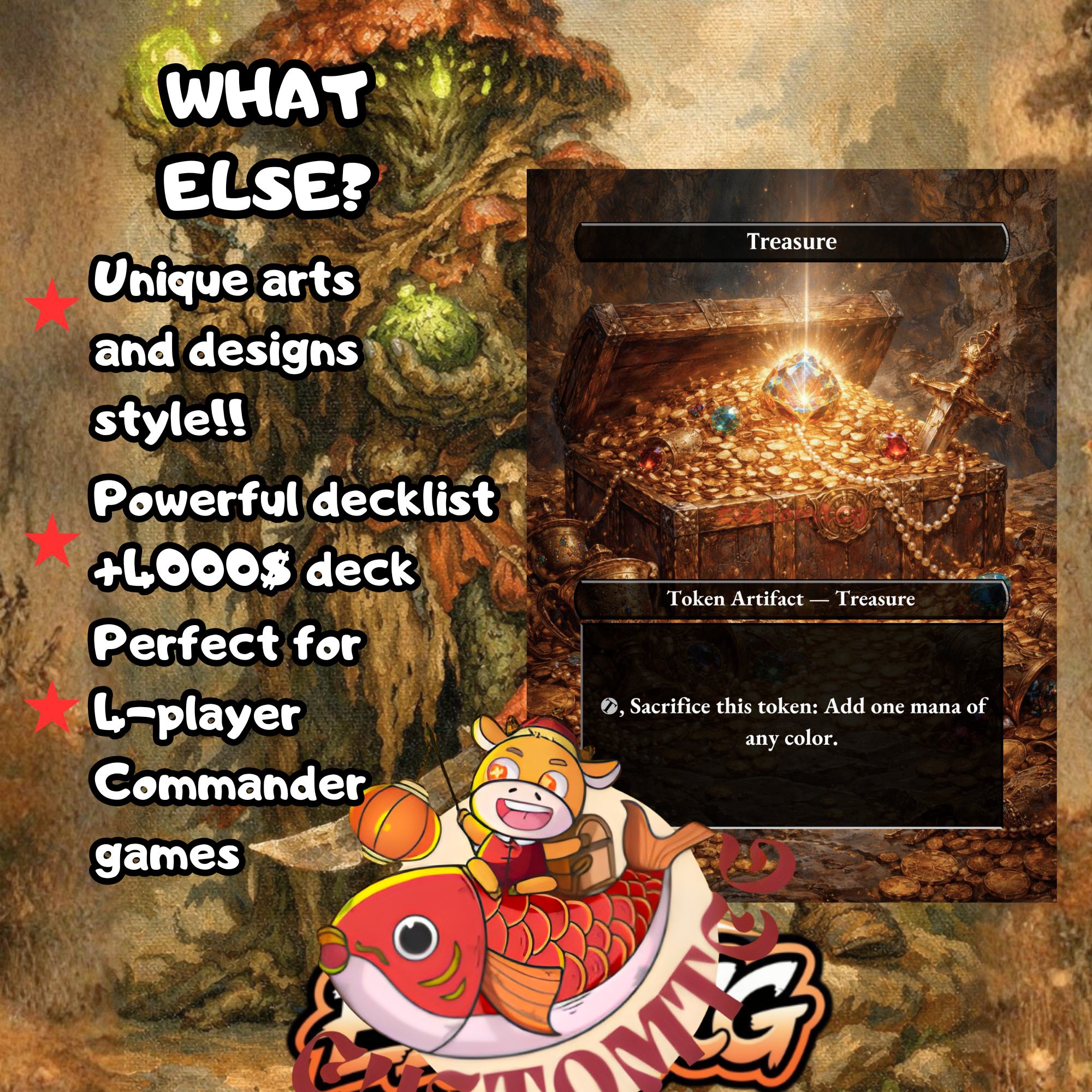 Slimefoot and Squee Custom Commander Deck — Saproling Sacrifice and Reanimation | Jund | Fantasy Art Proxy Deck