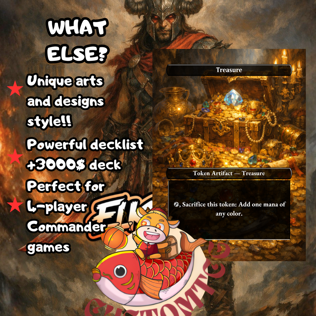 Alexios Deimos of Kosmos Commander Deck | 100 Custom Cards + Tokens | Fantasy Art | Red Voltron Equipment