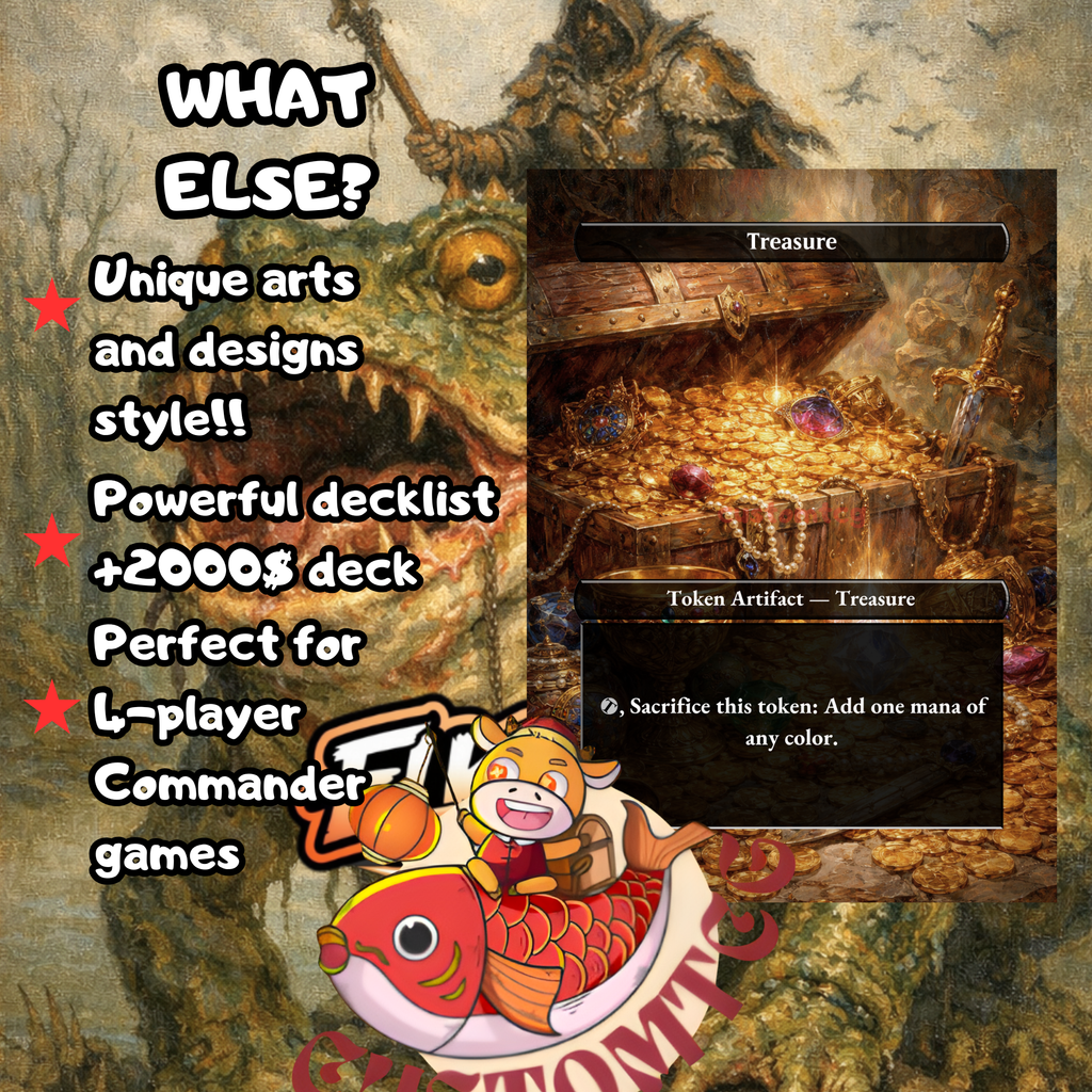 The Gitrog, Ravenous Ride Custom Commander Deck — Land Synergy and Massive Creatures | Golgari | Fantasy Art Proxy Deck