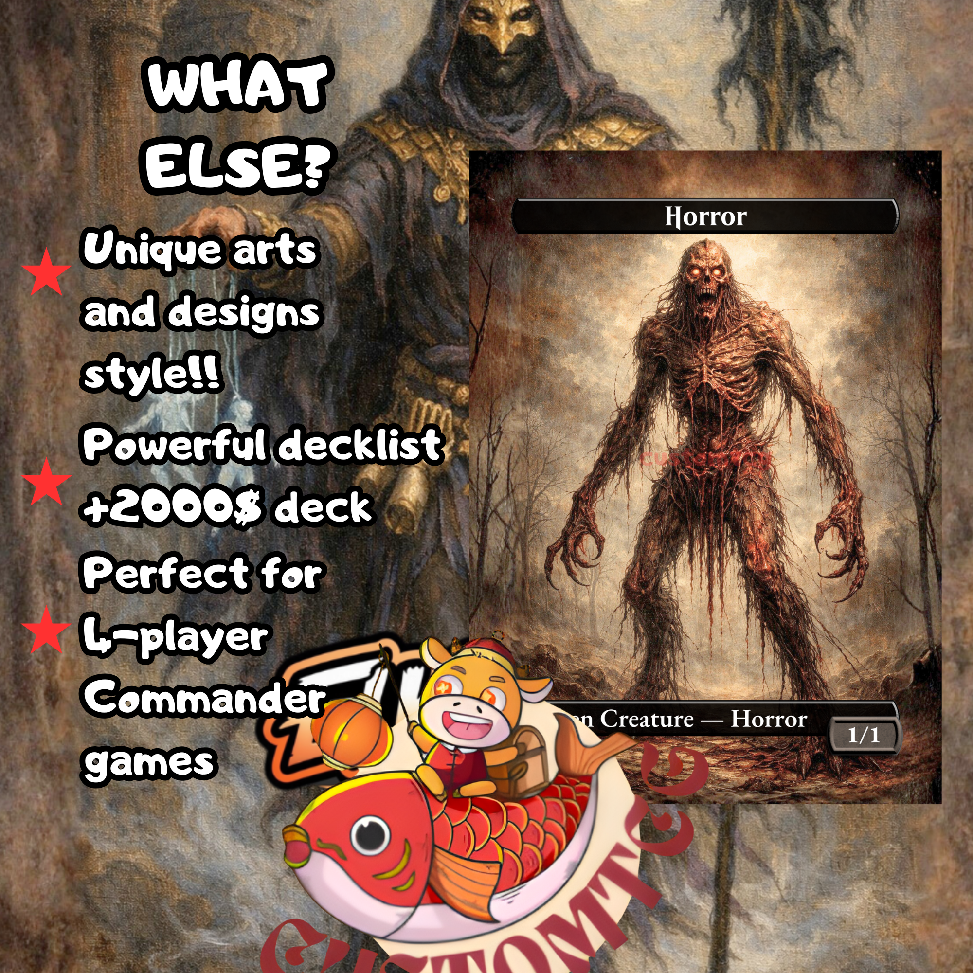 Phenax, God of Deception Custom Commander Deck — Mill and Control | Dimir | Fantasy Art Proxy Deck