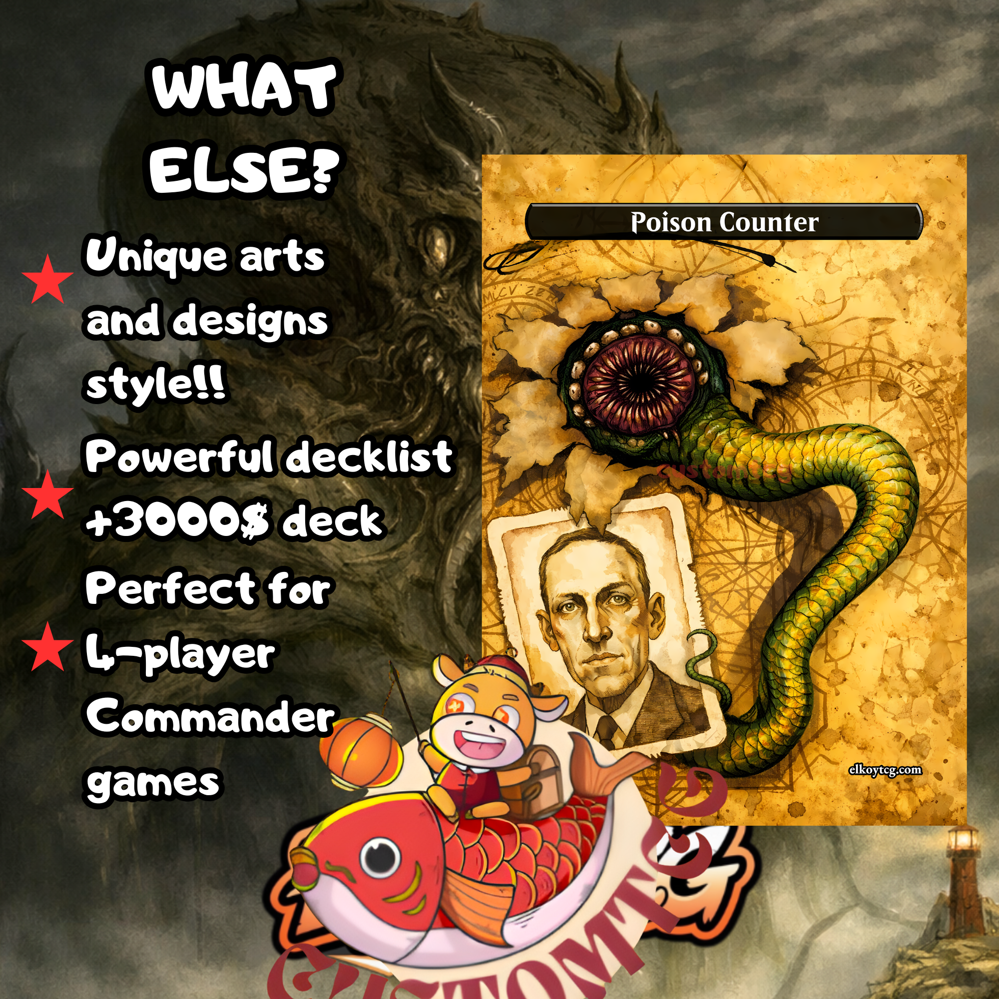 Cthulhu Custom Commander Deck — 100 Cards + Tokens | Lovecraftian Horror | Free Shipping