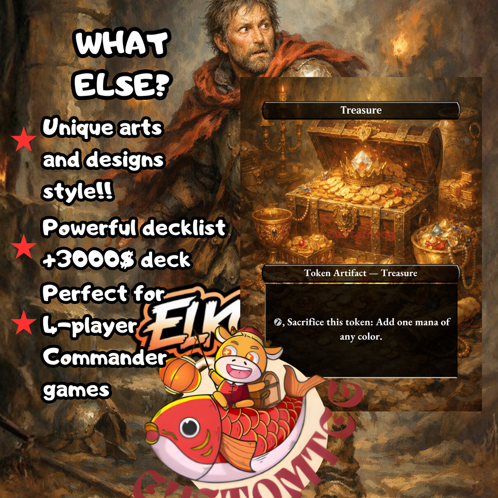 Norin the Wary Custom Commander Deck – 100 Cards + Tokens | Mono Red Chaos | Dark Fantasy Art | Unique Card Designs