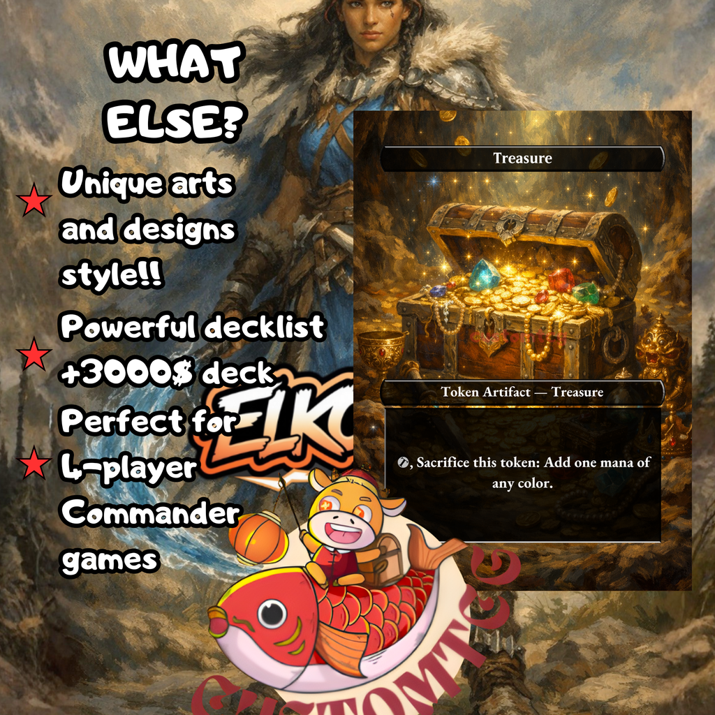 Katara the Fearless Custom Commander Deck – 100 Cards + Tokens | Avatar Allies Tribal | Fantasy Art | Unique Card Designs