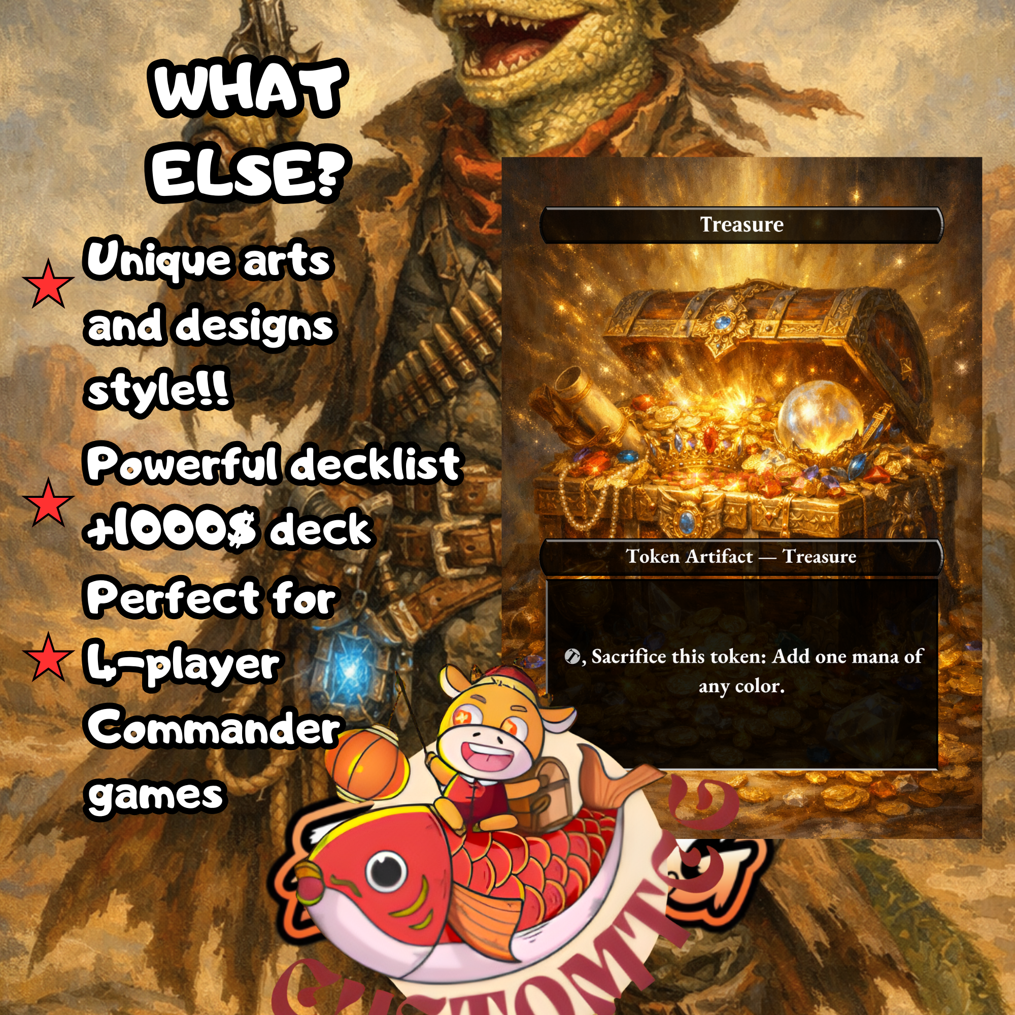 Laughing Jasper Flint Commander Deck | 100 Custom Cards + Tokens | Dark Fantasy Art | Outlaw Exile Rakdos Black Red Deck