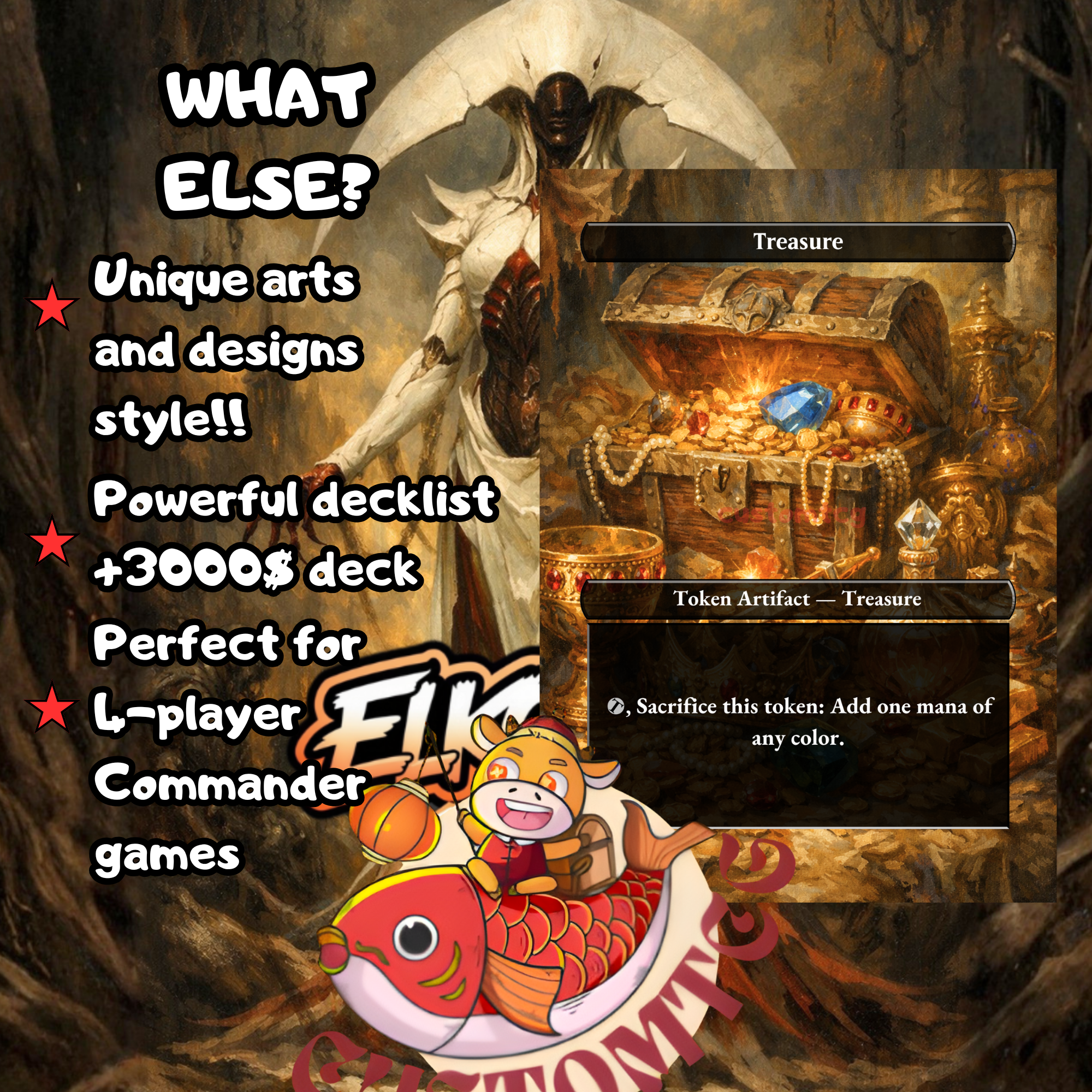 Elesh Norn Mother of Machines Commander Deck | 100 Custom Cards + Tokens | Fantasy Art | ETB Flicker Mono White Deck