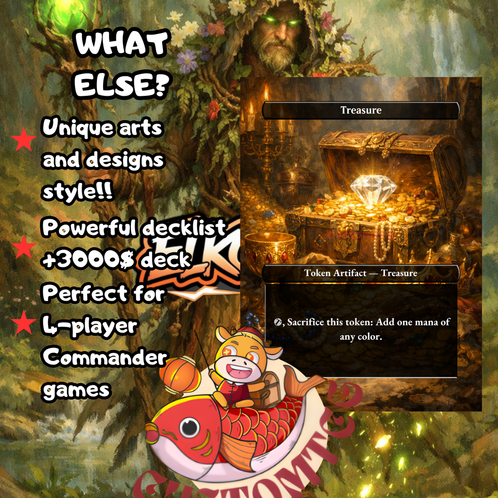 Bristly Bill Spine Sower Commander Deck | 100 Custom Cards + Tokens | Fantasy Forest Art | +1/+1 Counter Landfall Green Deck