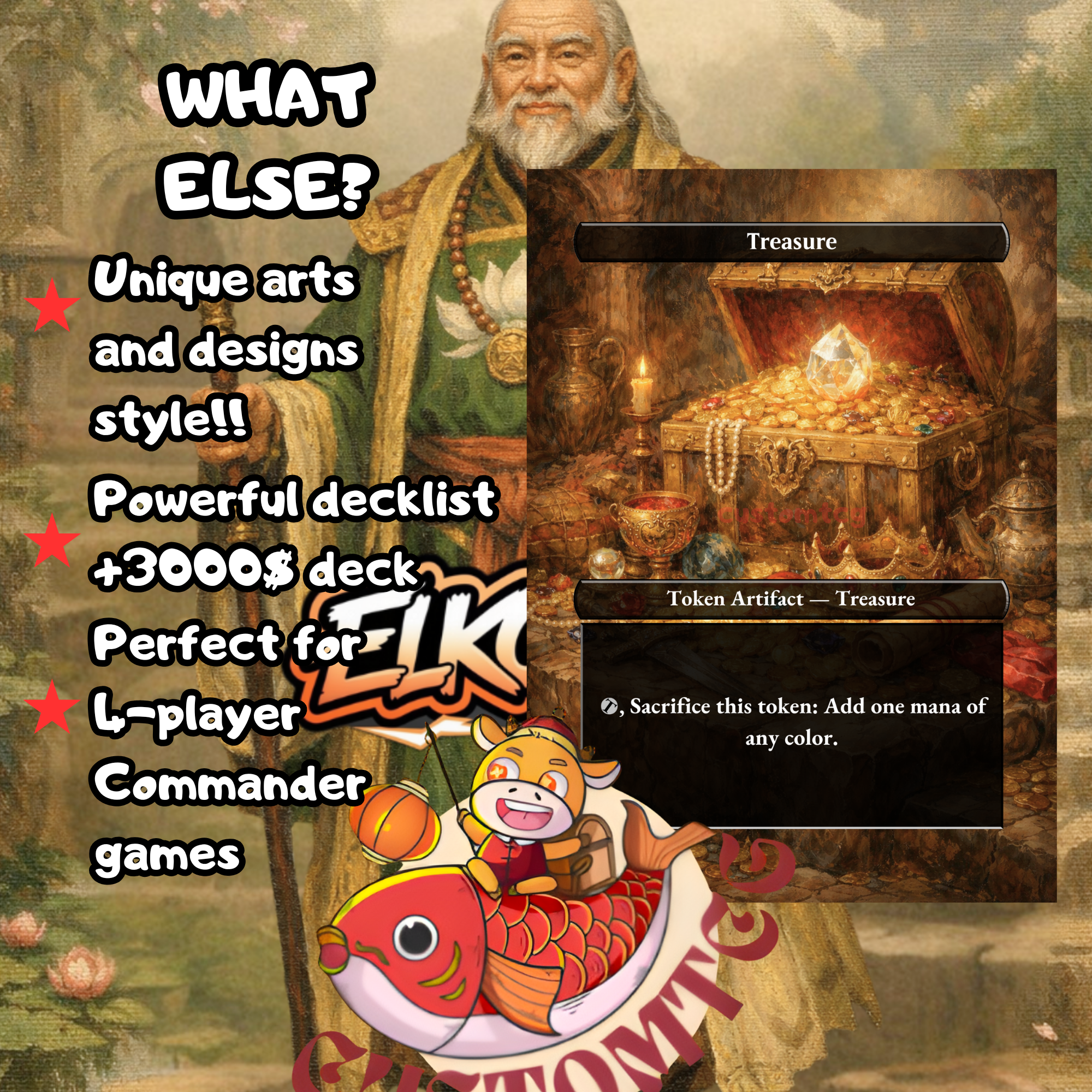Iroh, Grand Lotus Custom Commander Deck — Spellslinger Storm | Temur | Fantasy Art Proxy Deck