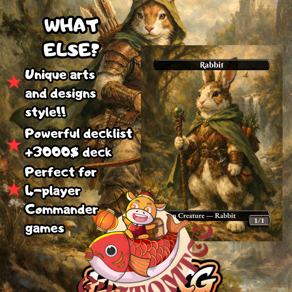 Finneas Ace Archer Commander Deck | 100 Custom Cards + Tokens | Enchanted Forest Art | Selesnya Rabbit Tribal