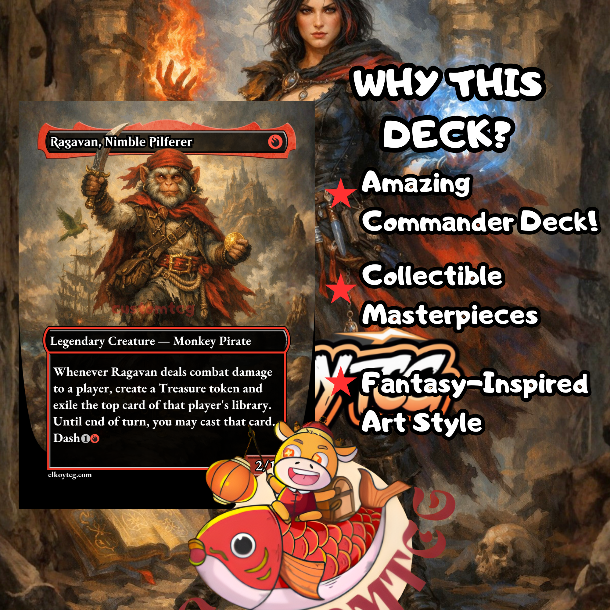 Kess Dissident Mage Commander Deck | 100 Custom Cards + Tokens | Dark Fantasy Art | Grixis Storm Spellslinger