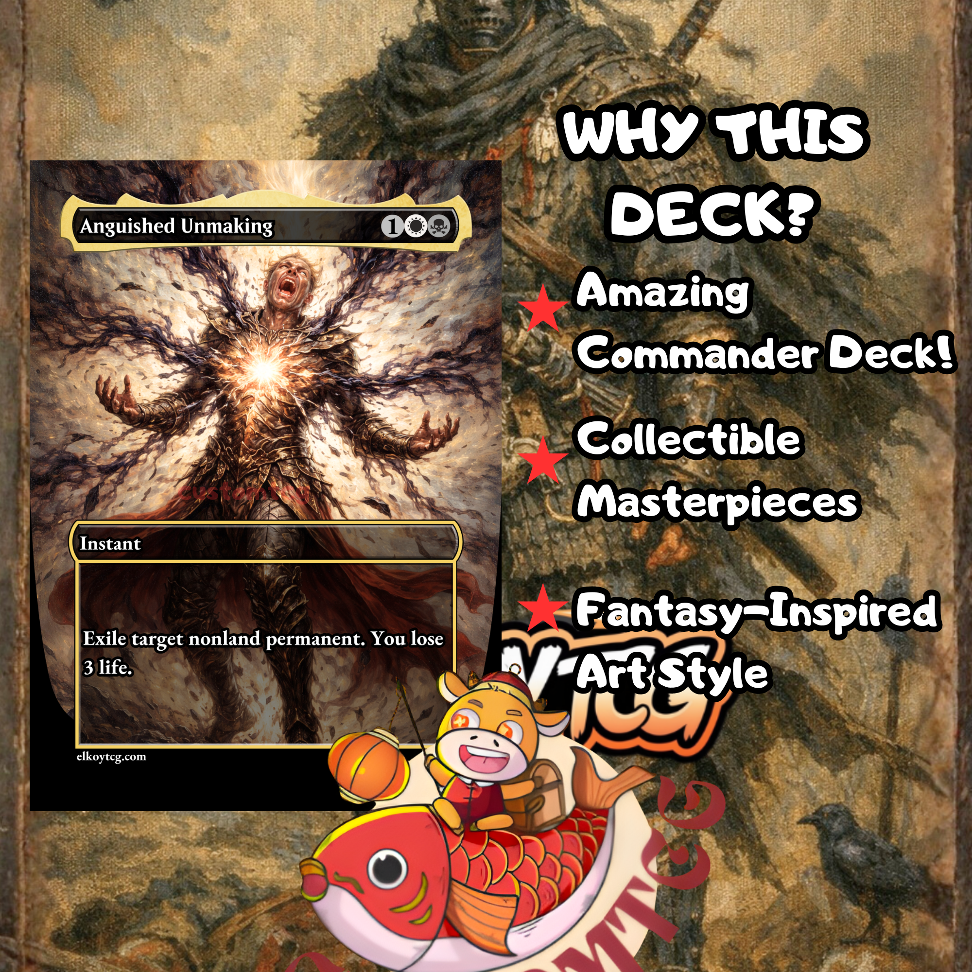 Jin Sakai, Ghost of Tsushima Custom Commander Deck — Samurai Rogue | Stealth | Fantasy Art Proxy Deck